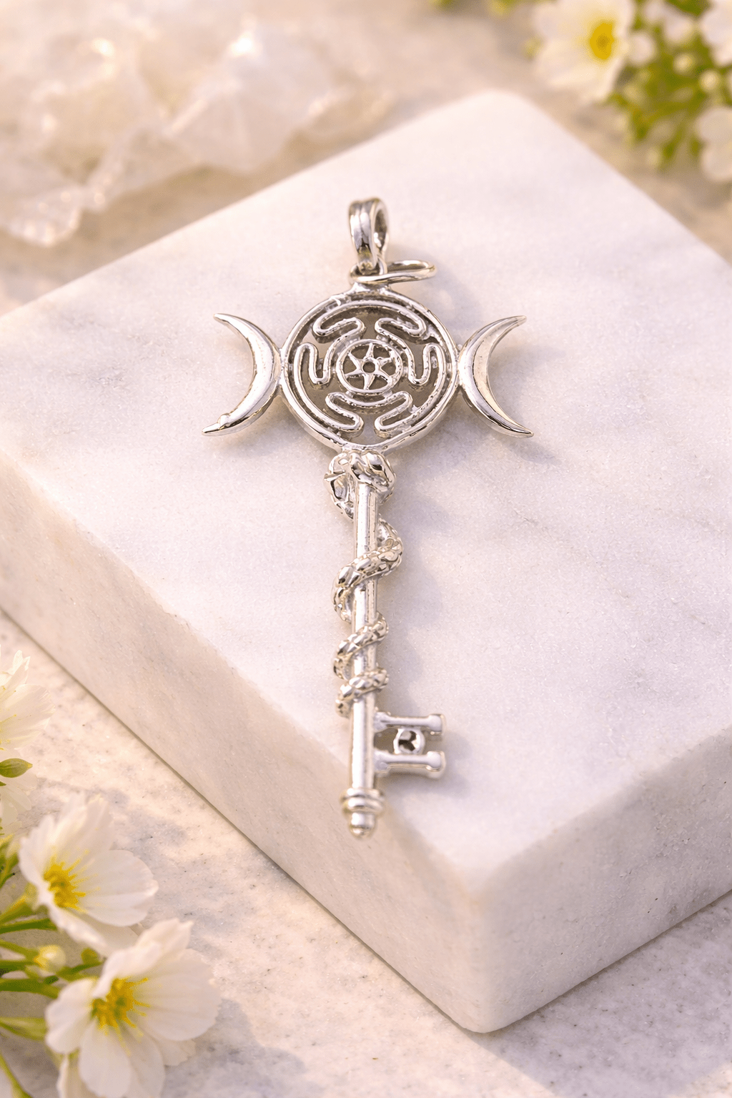 Colgante Llave de Hécate de Plata Consagrada - Amuleto de Protección y Poder Femenino Tienda esotérica Málaga - La Tienda de Tata Magic: tienda Esotérica en Málaga