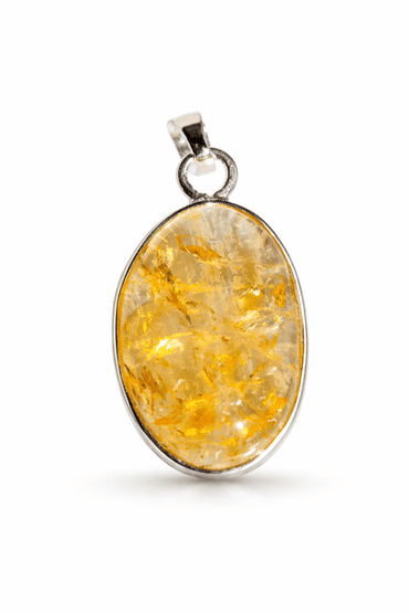 Colgante Citrino Brasil con enganche de Plata (forma aletoria) - Abundancia, Prosperidad y Éxito colgantesplataTienda esotérica Málaga - La Tienda de Tata Magic: tienda Esotérica en Málaga