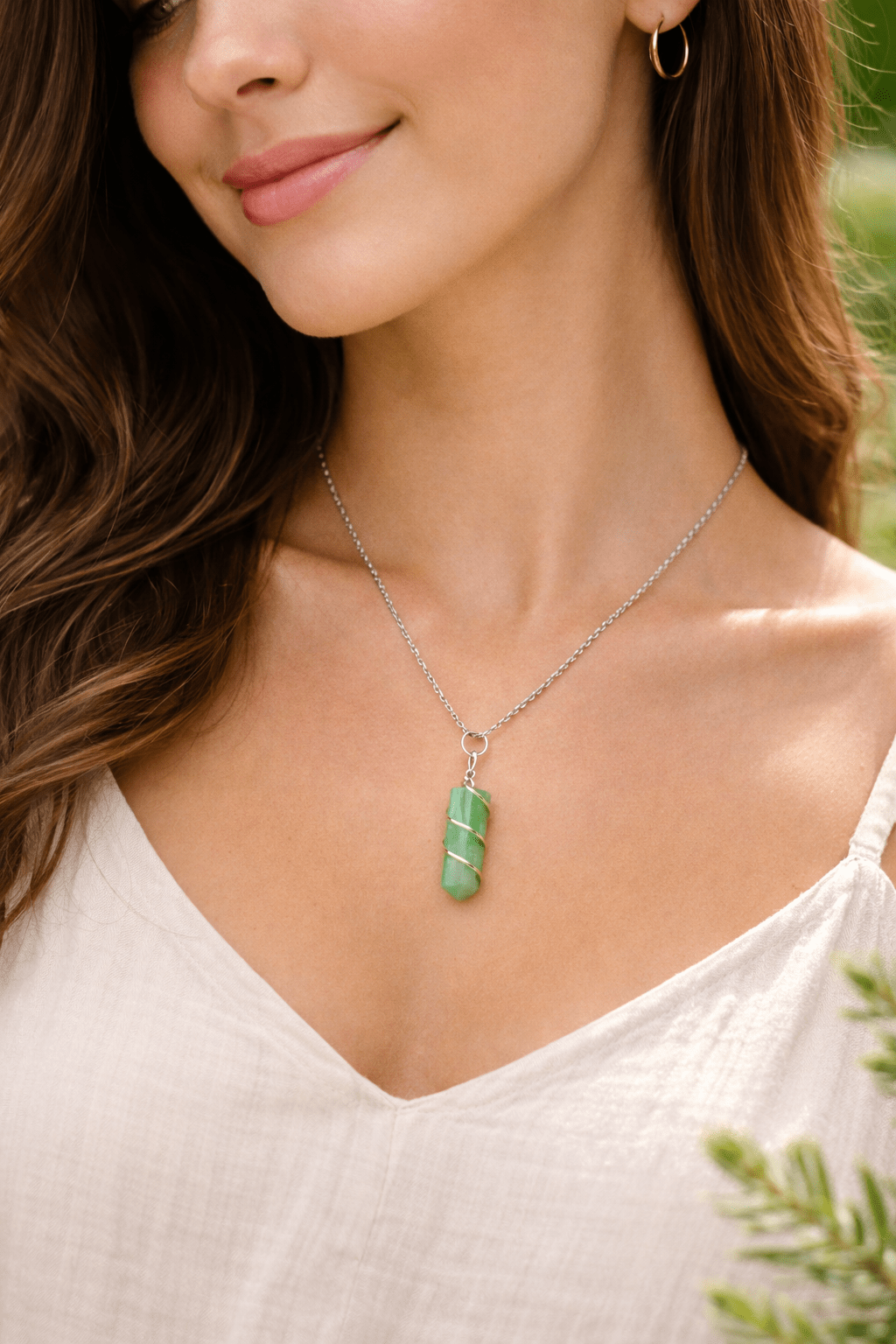 Colgante Punta Cuarzo Verde en Baño de Plata (sin cadena) - Quita Enredos para el Perdón y Sanación JoyeriamineralescolgantesTienda esotérica Málaga - La Tienda de Tata Magic: tienda Esotérica en Málaga