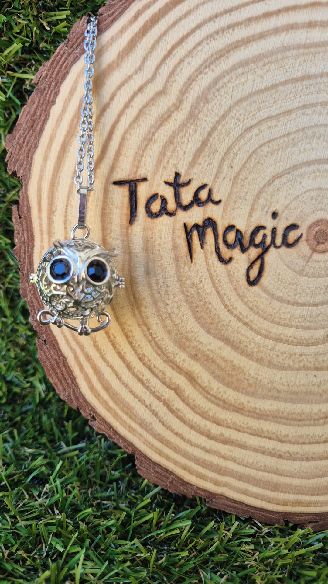 Colgante Búho de los Estudios Ritualizado - Acero inoxidable/Amuleto de Sabiduría y Éxito Académico Tienda esotérica Málaga - La Tienda de Tata Magic: tienda Esotérica en Málaga