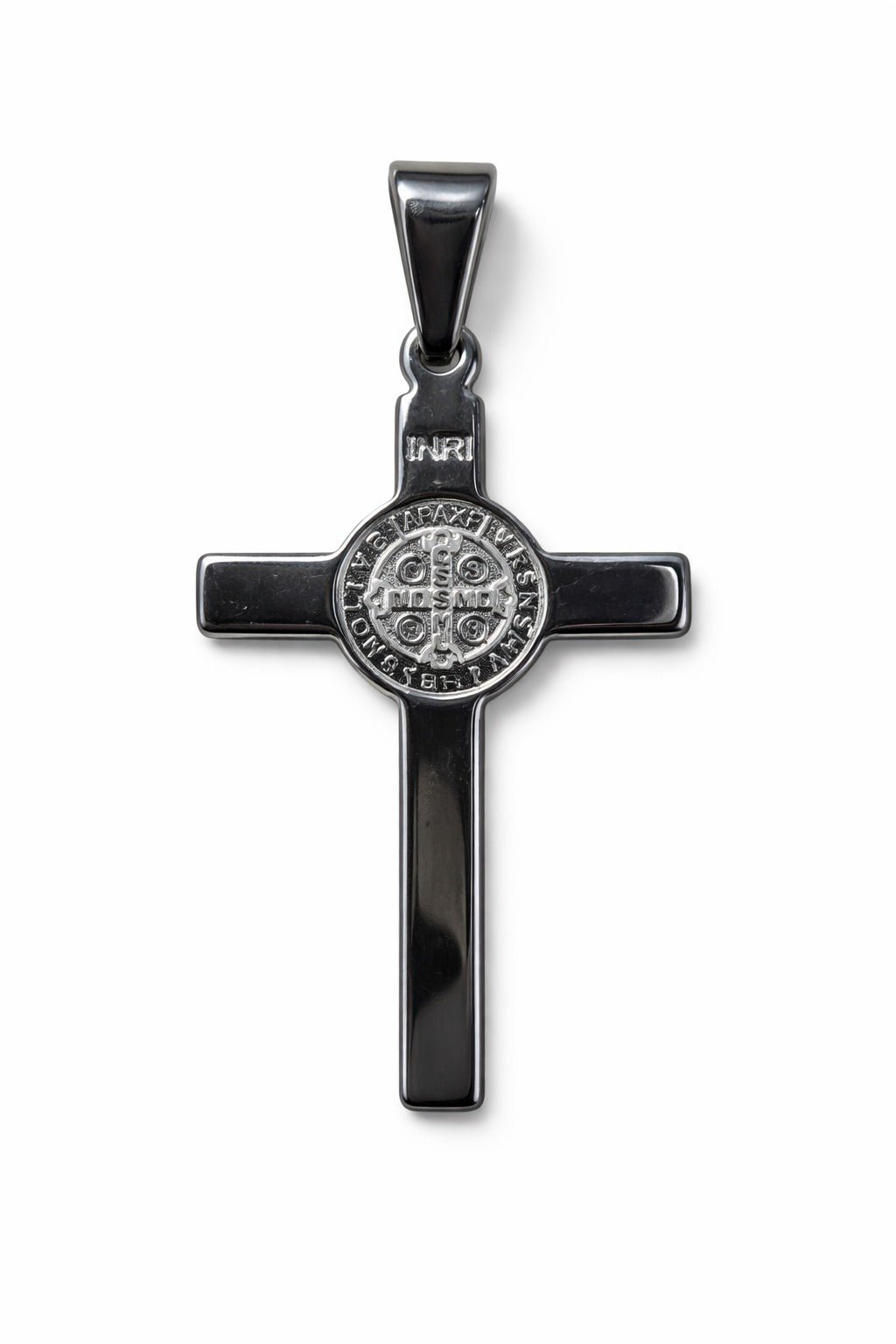 Colgante Cruz Católica Acero San Benito - Protección Espiritual Joyería EspiritualTienda esotérica Málaga - La Tienda de Tata Magic: tienda Esotérica en Málaga