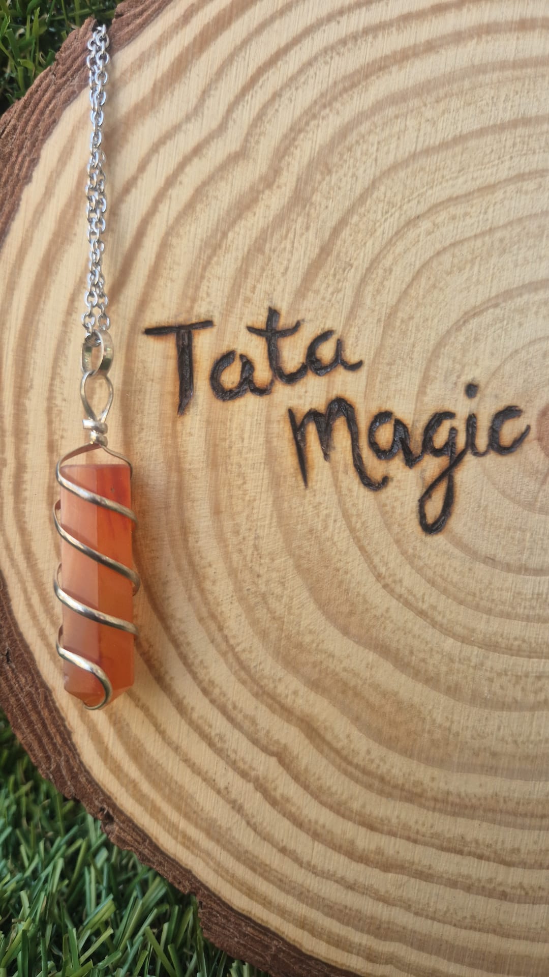 Colgante Punta de Cornalina en Baño de Plata (sin cadena) - Quita Enredos de Inseguridades y Confianza JoyeriamineralescolgantesTienda esotérica Málaga - La Tienda de Tata Magic: tienda Esotérica en Málaga