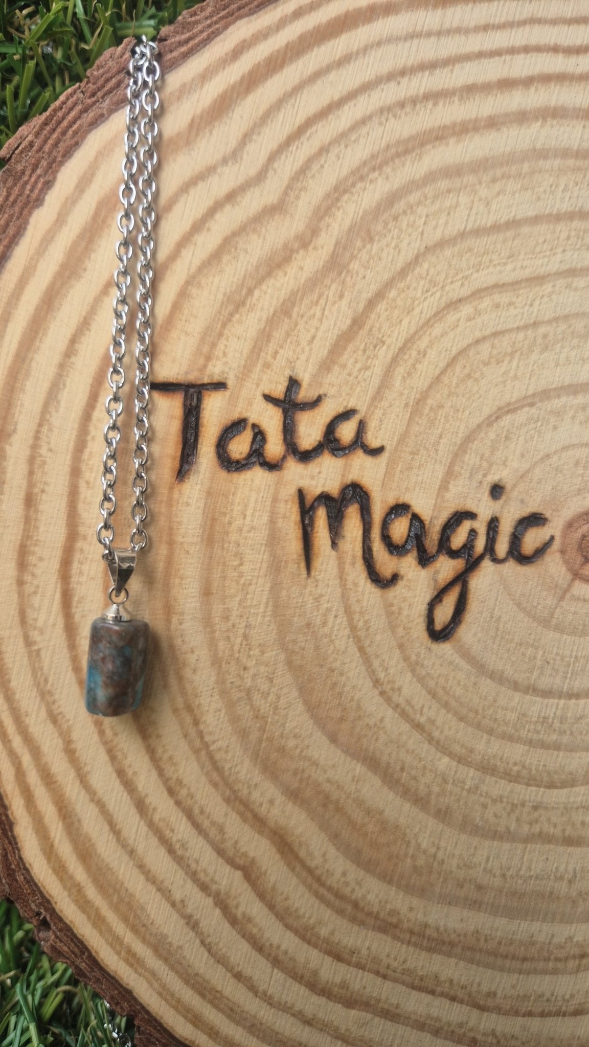 Colgante apatito azul JoyeriamineralescolgantesTienda esotérica Málaga - La Tienda de Tata Magic: tienda Esotérica en Málaga