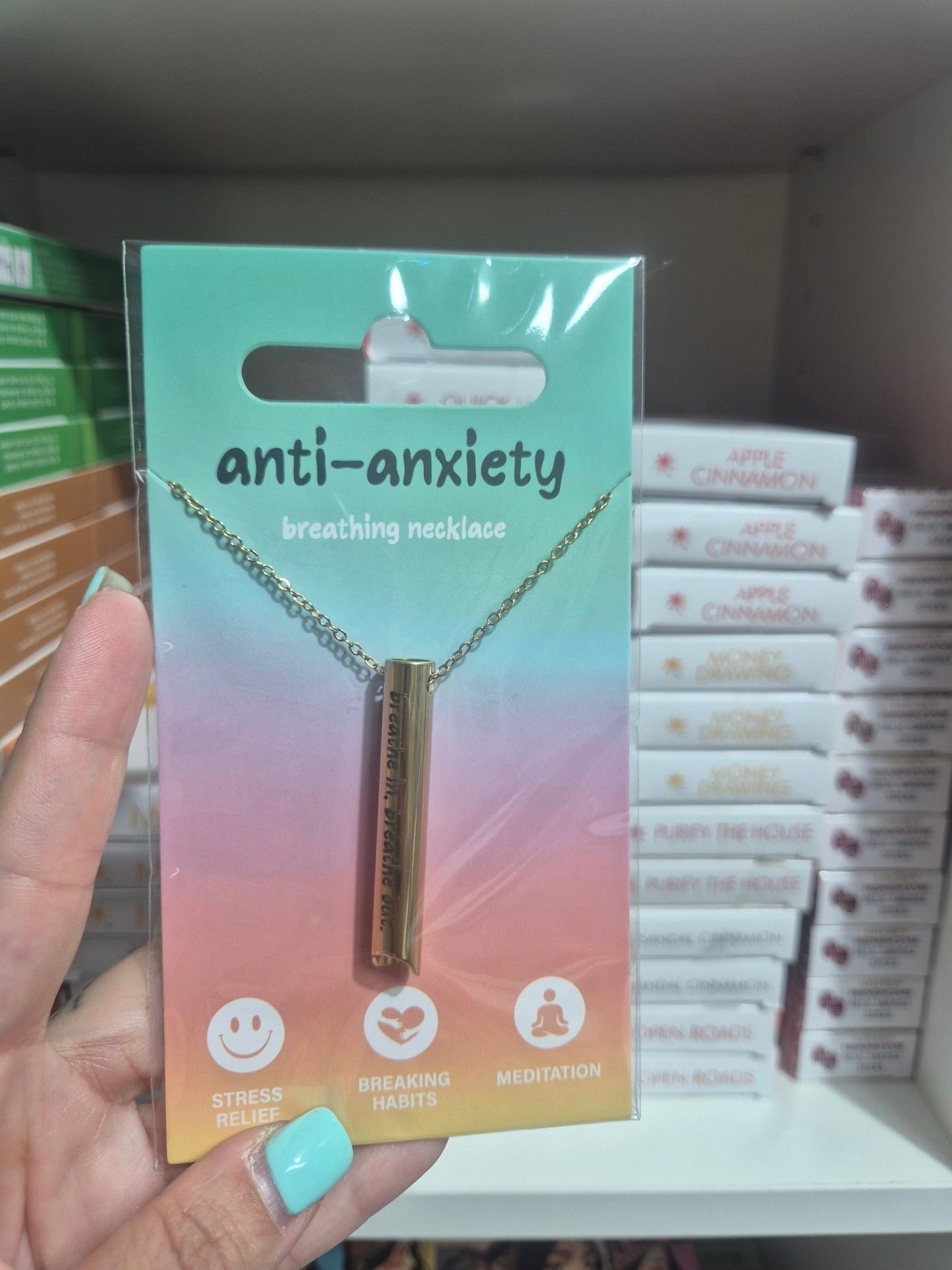 Colgante respiratorio Anti - ansiedad - calma instantánea, meditación y liberación emocional Tienda esotérica Málaga - La Tienda de Tata Magic: tienda Esotérica en Málaga
