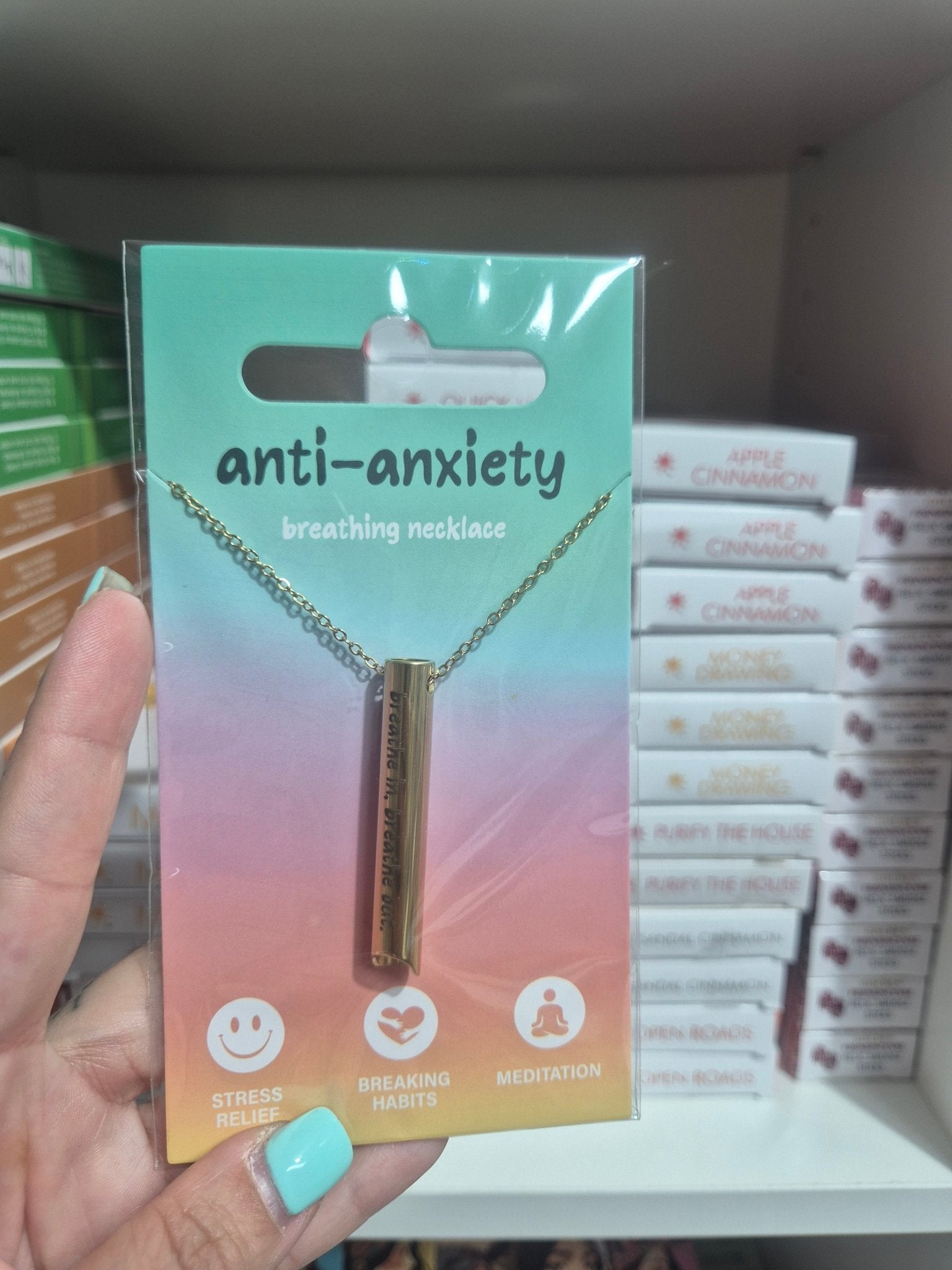 Colgante respiratorio Anti - ansiedad - calma instantánea, meditación y liberación emocional Tienda esotérica Málaga - La Tienda de Tata Magic: tienda Esotérica en Málaga