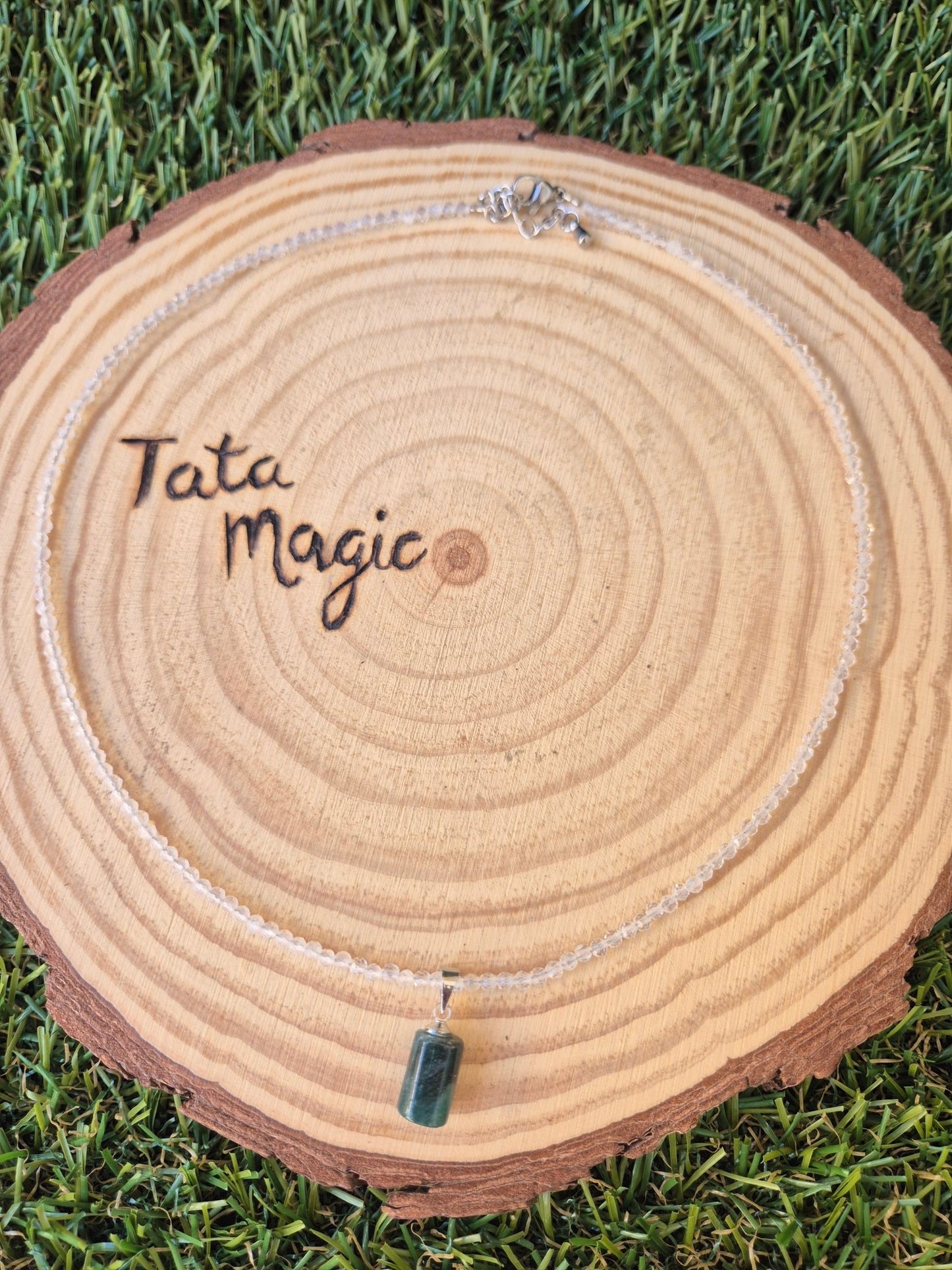 Collar de Cuarzo Blanco Facetado con Apatito Azul 2 mm - Claridad y Comunicación JoyeriamineralescolgantesTienda esotérica Málaga - La Tienda de Tata Magic: tienda Esotérica en Málaga