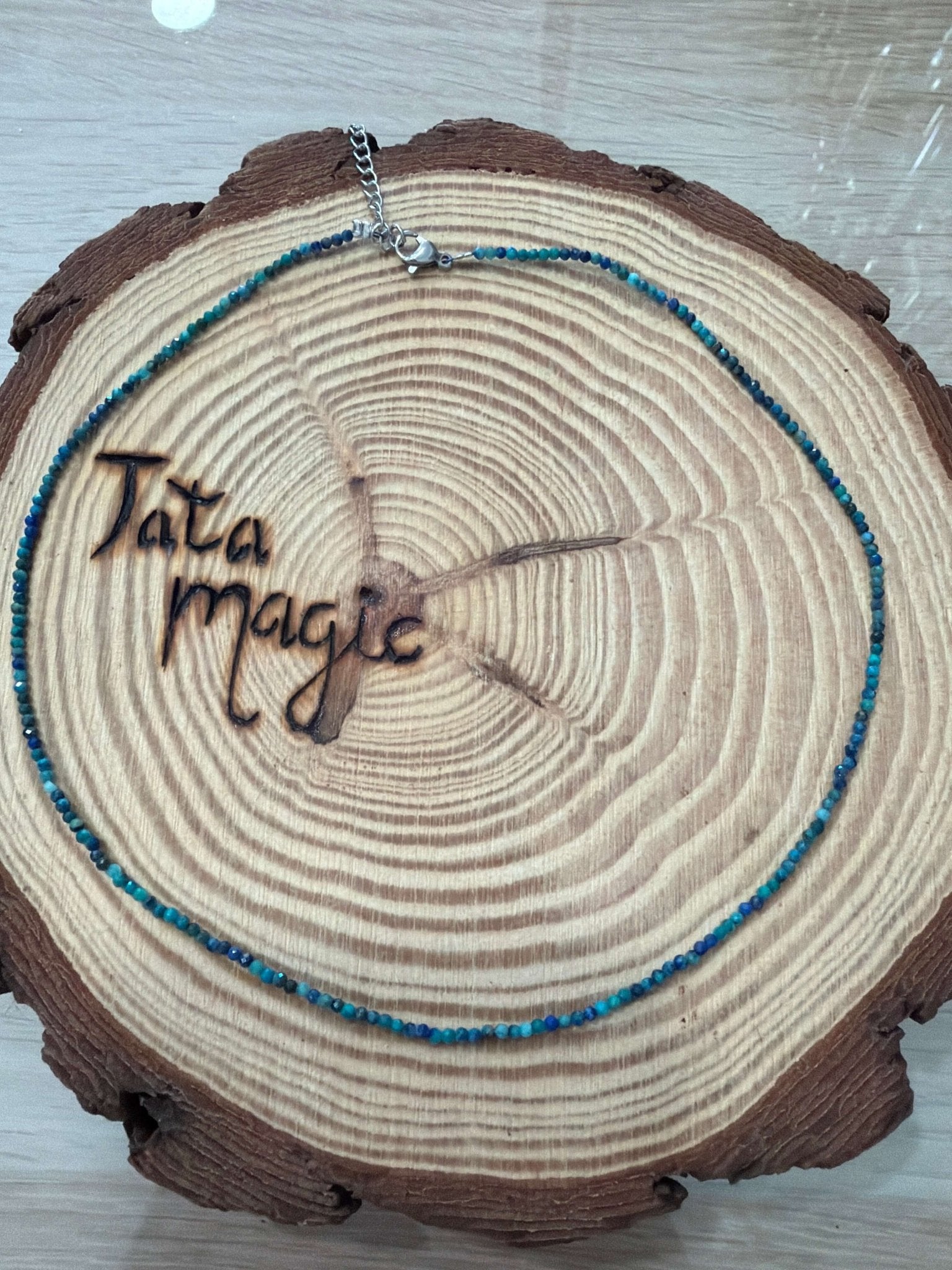 collar azurita facetada JoyeriamineralescolgantesTienda esotérica Málaga - La Tienda de Tata Magic: tienda Esotérica en Málaga