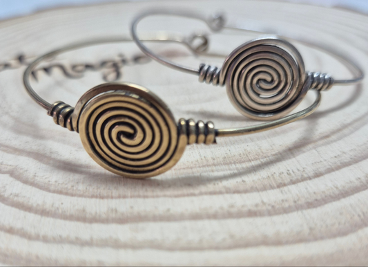 Brazaletes Sol y Sombra de Alpaca - Joyería Étnica