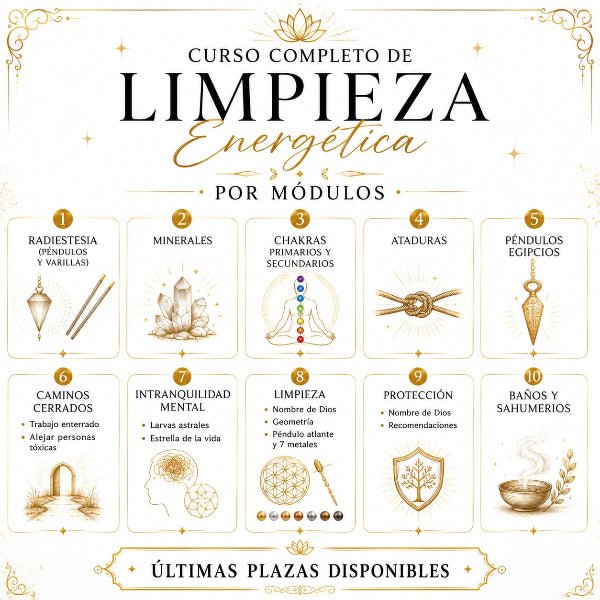 Curso de limpieza energética por módulos Servicios EsotéricosTienda esotérica Málaga - Tata Magic: tienda Esotérica en Málaga