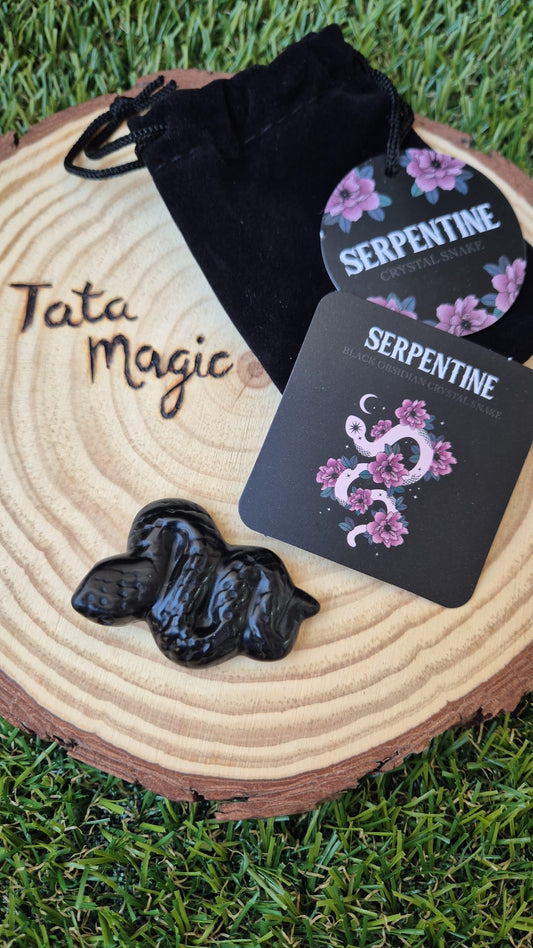 Serpiente Obsidiana - Amuleto de Protección y Transformación