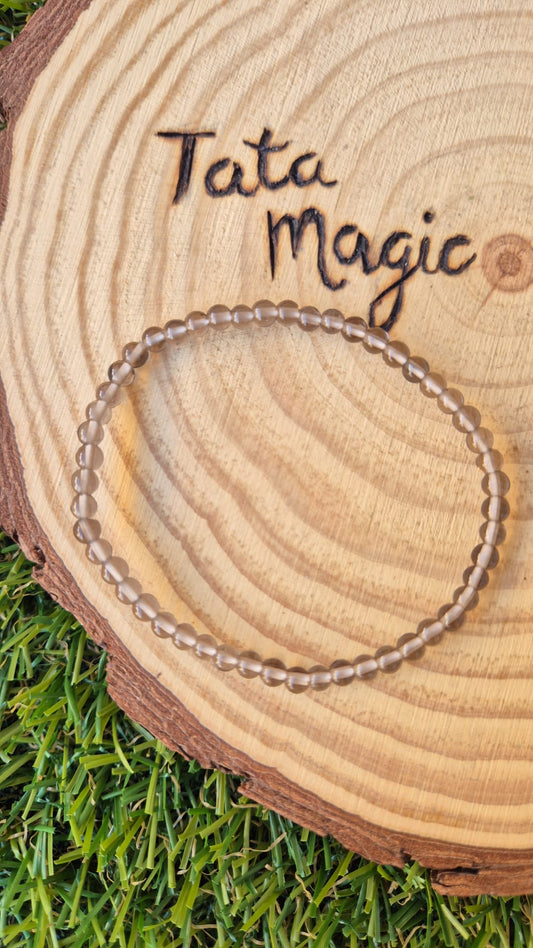 Pulsera de Cuarzo Ahumado de 4mm - Protección y Equilibrio Energético