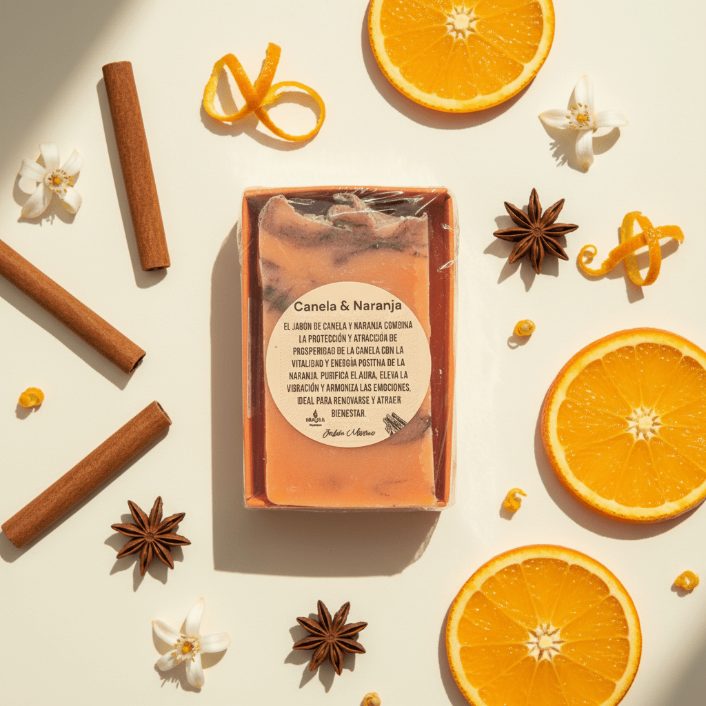 Jabón de Canela y Naranja de Miaqua Perfums - Prosperidad, Energía Solar y Abundancia Jabón EsotéricoTienda esotérica Málaga - La Tienda de Tata Magic: tienda Esotérica en Málaga