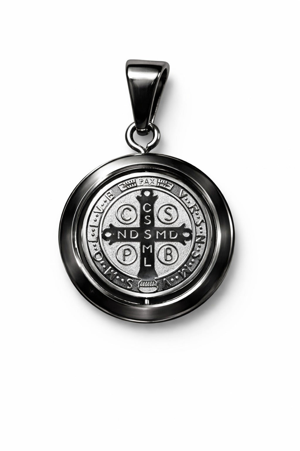 Colgante Giratorio Acero San Benito Mediano Joyería EspiritualTienda esotérica Málaga - La Tienda de Tata Magic: tienda Esotérica en Málaga