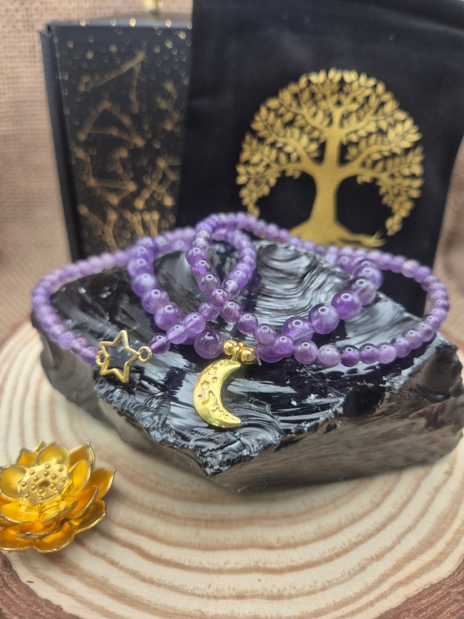 Pack Místico 3 pulseras amatista Ritualizadas JoyeriamineralespulserasTienda esotérica Málaga - La Tienda de Tata Magic: tienda Esotérica en Málaga