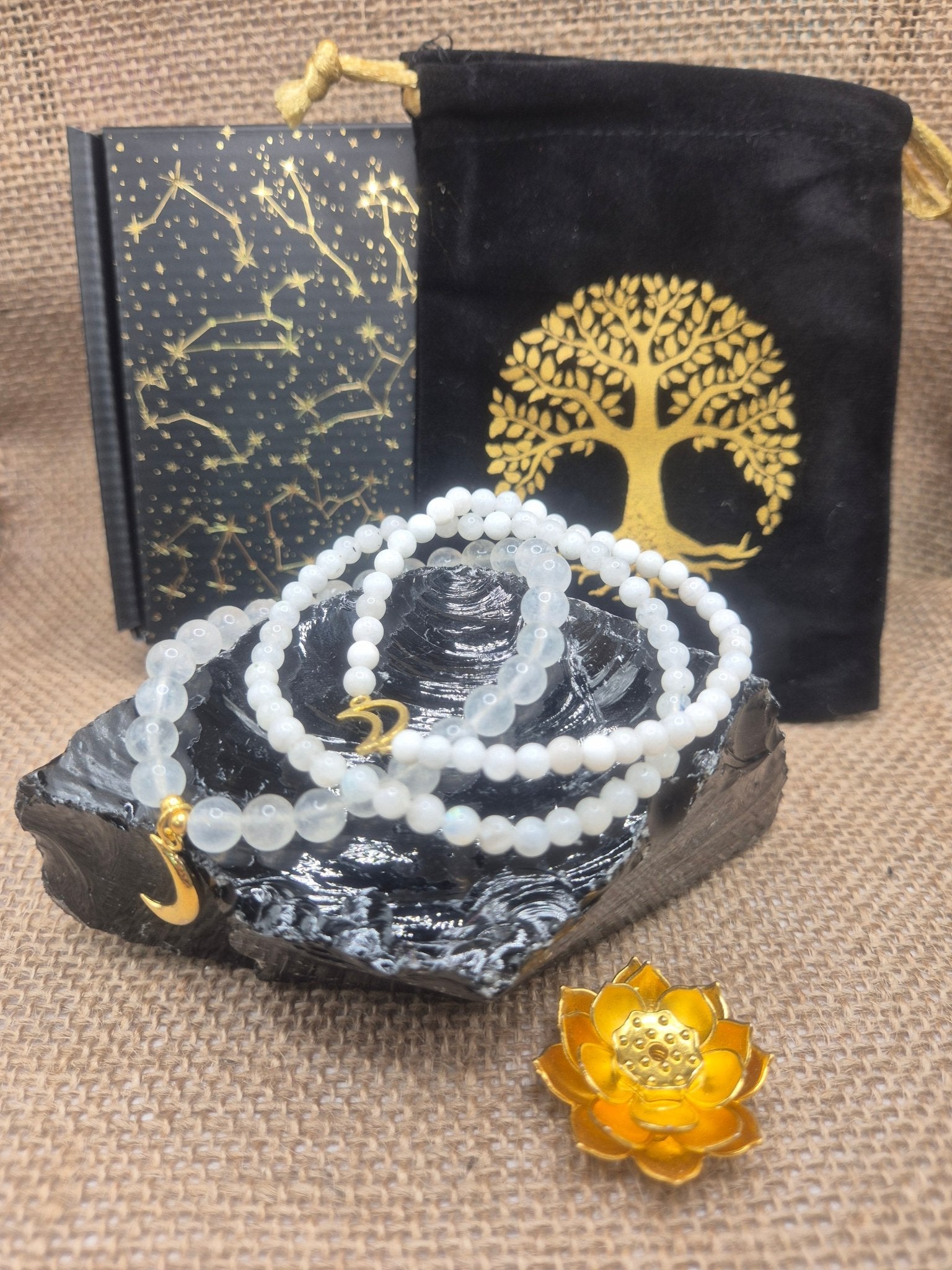 Pack Selene Ritualizado Piedra luna crecimiento espiritual JoyeriamineralespulserasTienda esotérica Málaga - La Tienda de Tata Magic: tienda Esotérica en Málaga