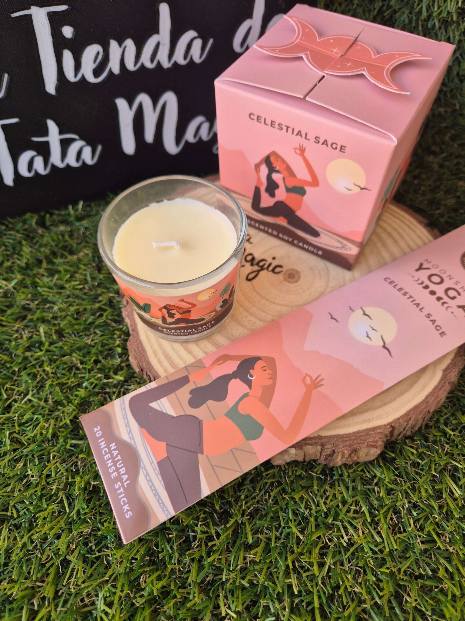 Pack Vela Soja + Incienso de Regalo Celestial Sage - Purificación y Paz Interior Song Of India Tienda esotérica Málaga - La Tienda de Tata Magic: tienda Esotérica en Málaga