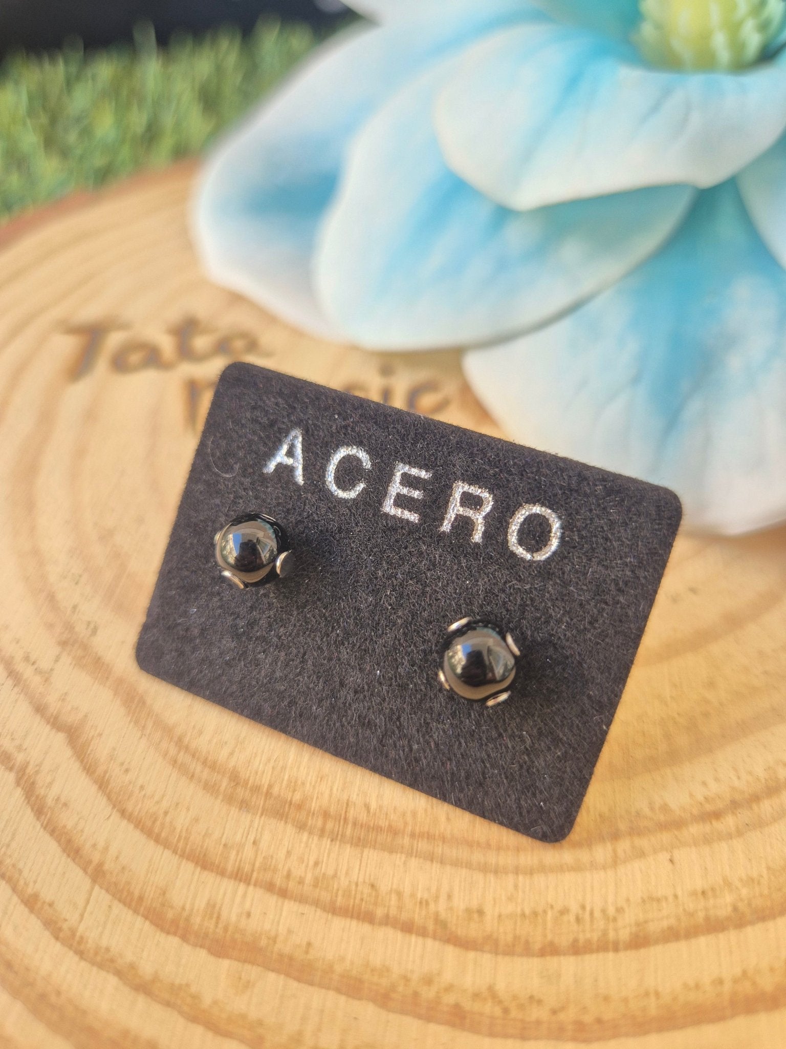 Pendientes de Ónix en Acero - Protección Energética y Elegancia PendientesaceroTienda esotérica Málaga - La Tienda de Tata Magic: tienda Esotérica en Málaga