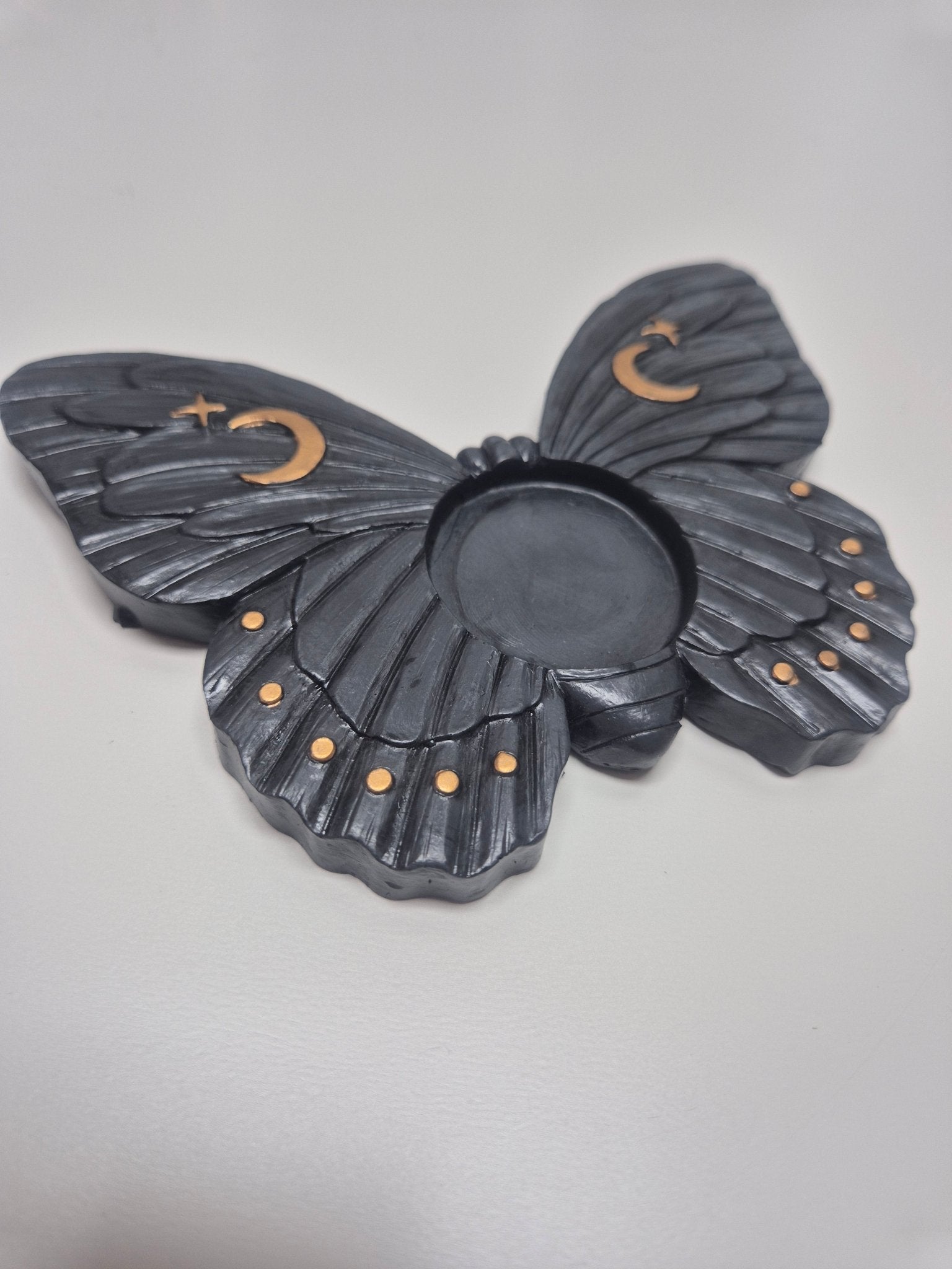 Porta velas Mariposa Negro - Transformación, luz y renacimiento VelasTienda esotérica Málaga - La Tienda de Tata Magic: tienda Esotérica en Málaga