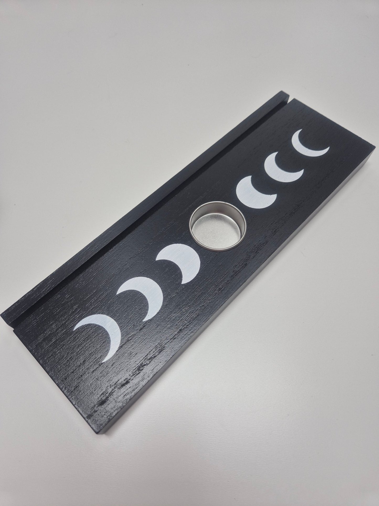 Porta velas y portacartas Negro Fases de la luna - Orden,luz y poder lunar VelasTienda esotérica Málaga - La Tienda de Tata Magic: tienda Esotérica en Málaga