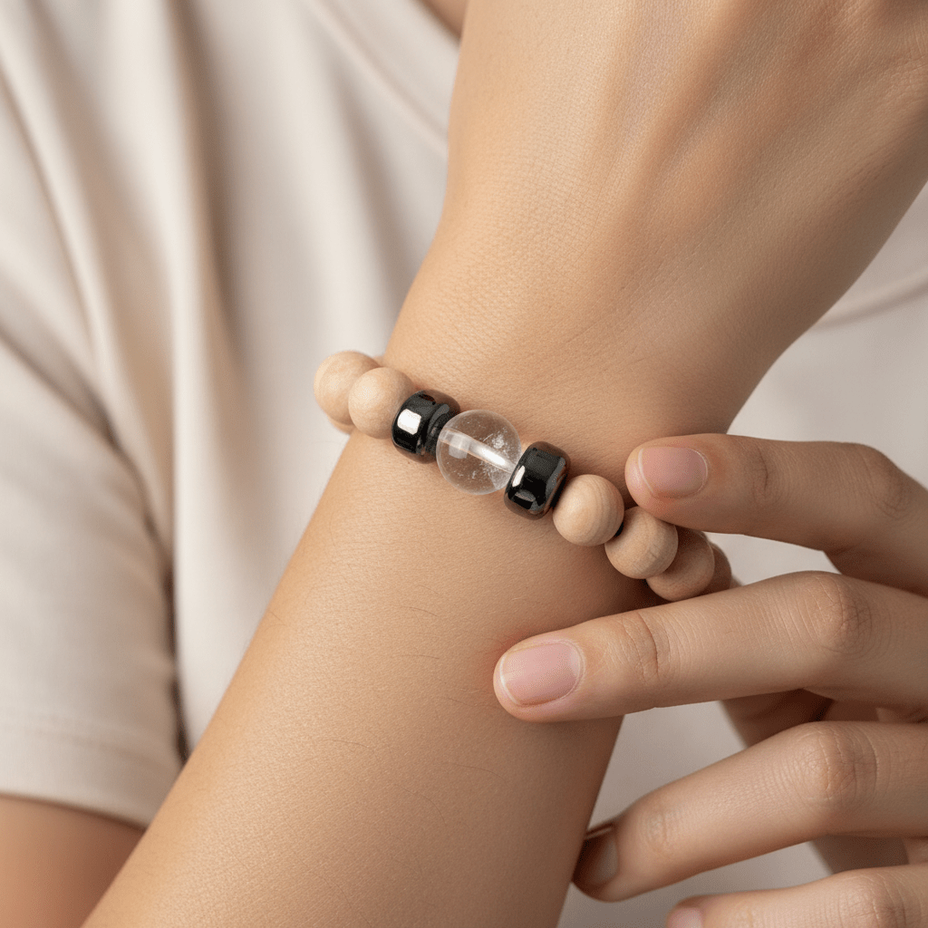 Pulsera de Cedro con Cuarzo Cristal 8mm – Claridad y Amplificación Energética Pulseras EsotéricasTienda esotérica Málaga - La Tienda de Tata Magic: tienda Esotérica en Málaga