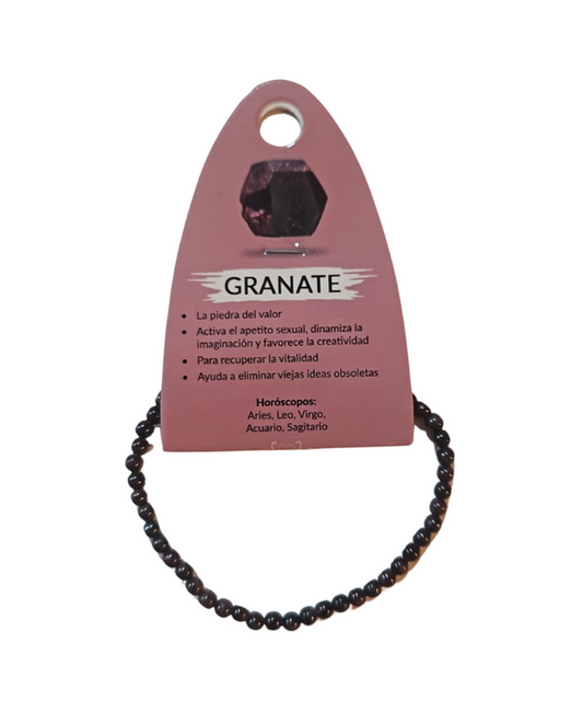 Pulsera Granate Naranja 4 mm