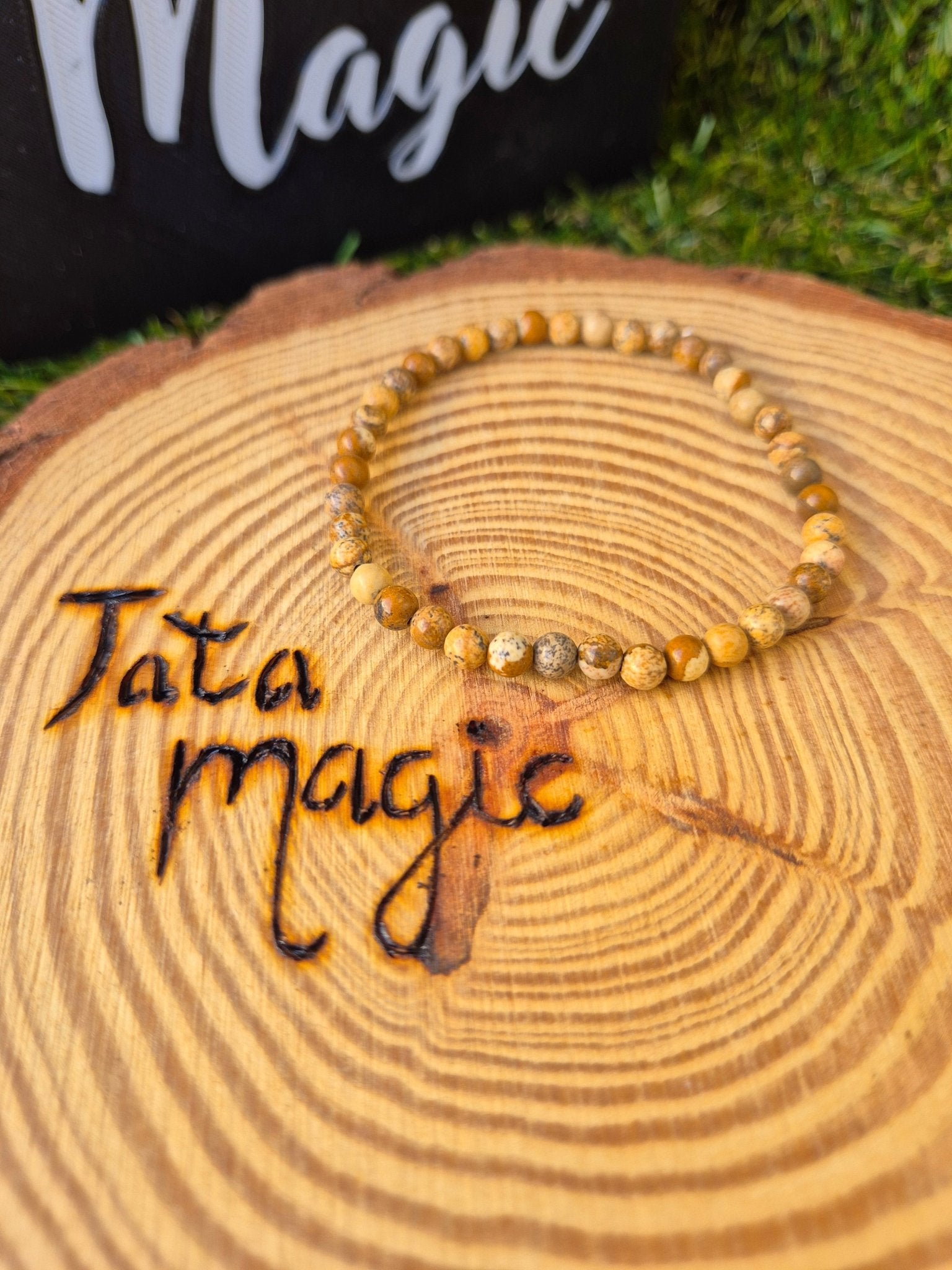 Pulsera - Mineral Jaspe Madera 4mm JoyeriamineralespulserasTienda esotérica Málaga - La Tienda de Tata Magic: tienda Esotérica en Málaga