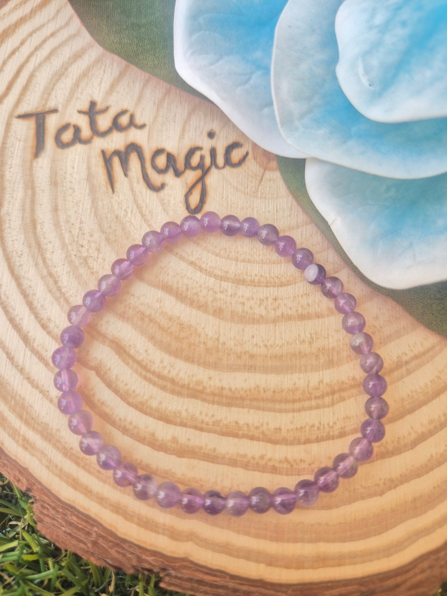 Pulsera Amatista 4mm - Protección y Energía Espiritual JoyeriamineralespulserasTienda esotérica Málaga - La Tienda de Tata Magic: tienda Esotérica en Málaga