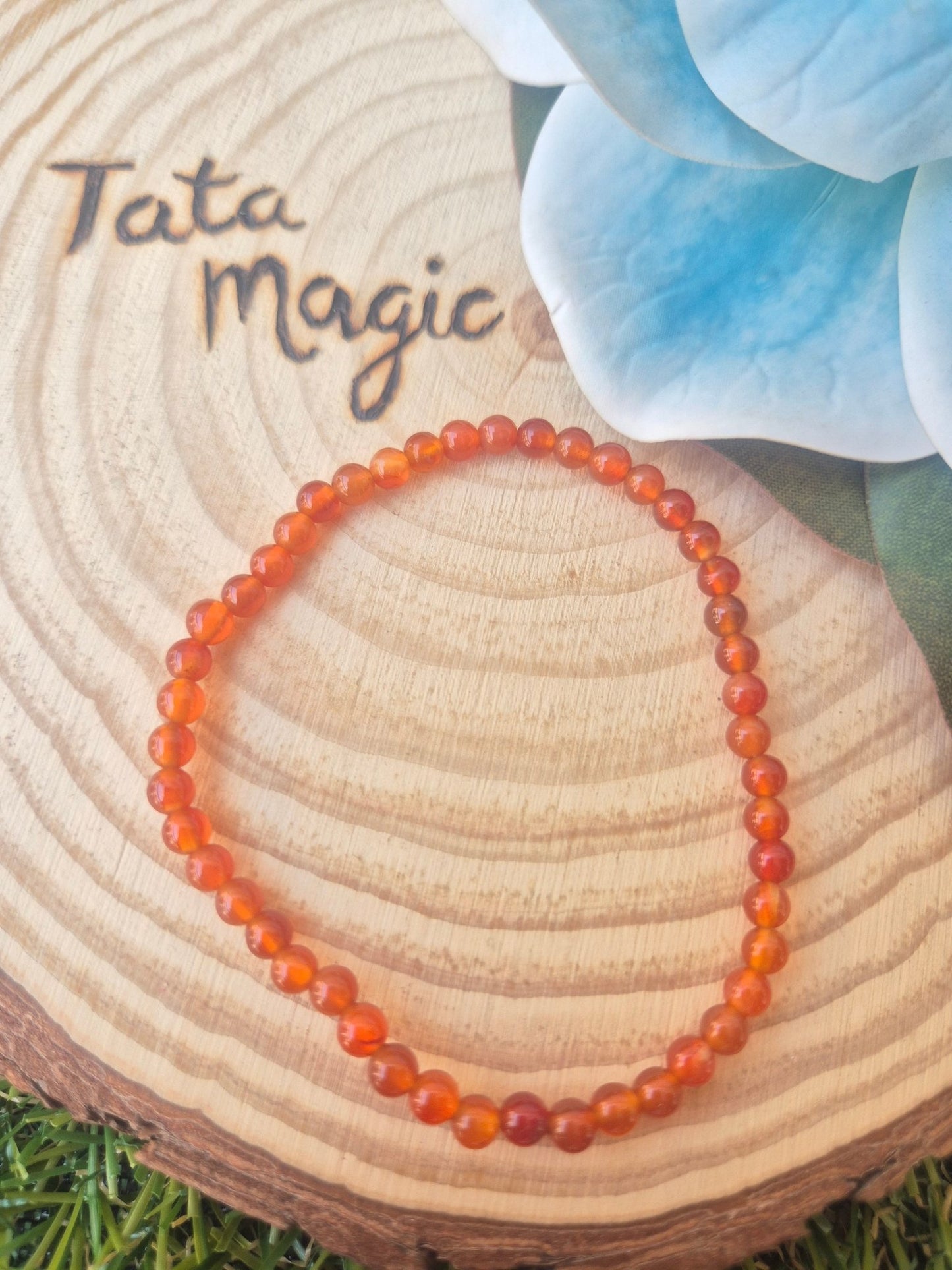 Pulsera Carneola 4mm - Energía Vital, Confianza y Creatividad JoyeriamineralespulserasTienda esotérica Málaga - La Tienda de Tata Magic: tienda Esotérica en Málaga