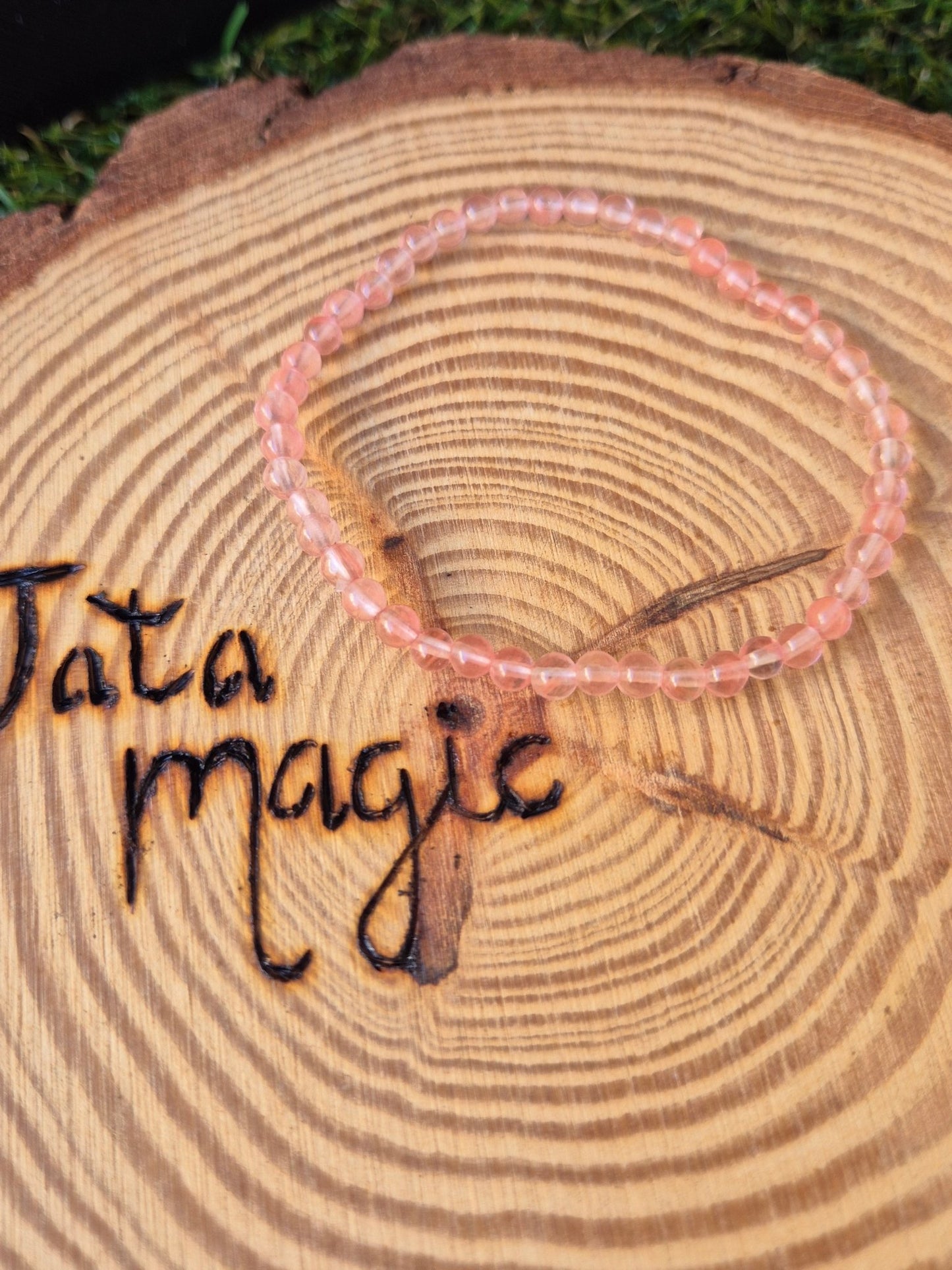 Pulsera Cuarzo Cerezo 4mm JoyeriamineralespulserasTienda esotérica Málaga - La Tienda de Tata Magic: tienda Esotérica en Málaga