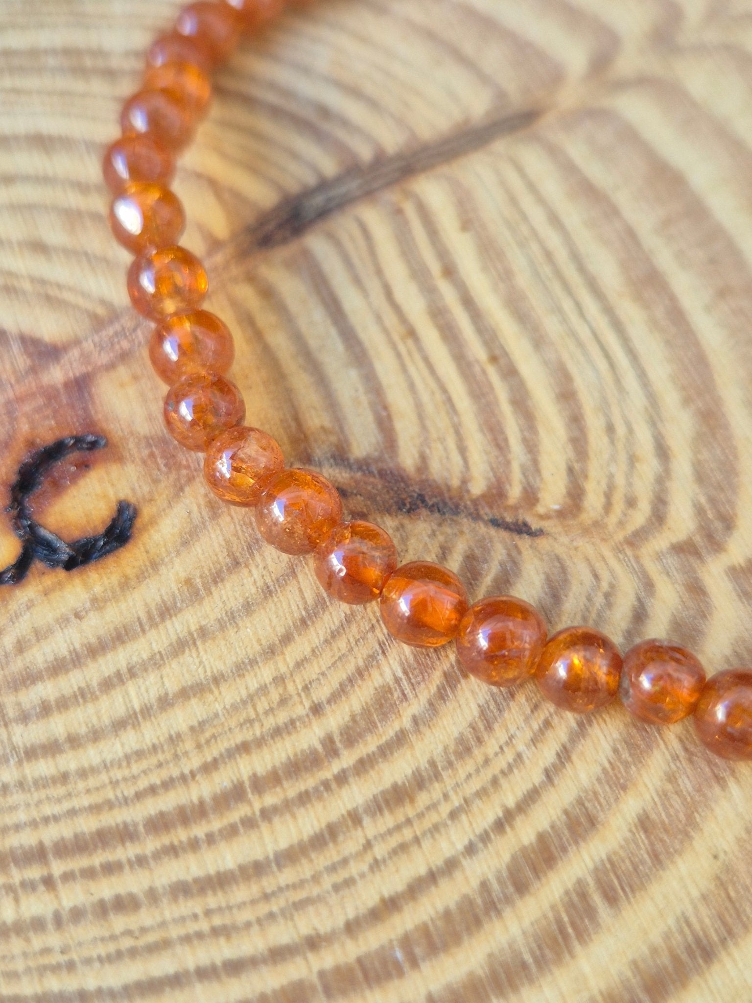 Pulsera Granate Naranja 4 mm JoyeriamineralespulserasTienda esotérica Málaga - La Tienda de Tata Magic: tienda Esotérica en Málaga
