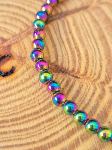 Pulsera Hematita Arcoiris 4 mm - Protección y Equilibrio JoyeriamineralespulserasTienda esotérica Málaga - La Tienda de Tata Magic: tienda Esotérica en Málaga