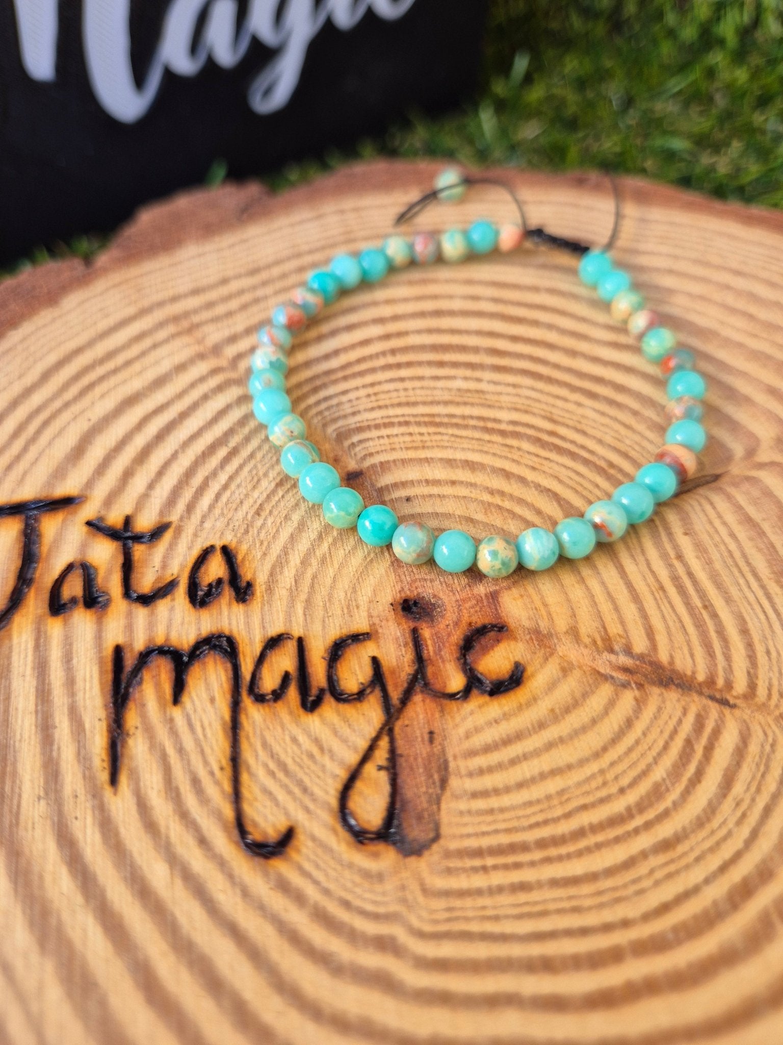 Pulsera Jaspe Africano Turquesa - Equilibrio, Protección y Espiritualidad JoyeriamineralespulserasTienda esotérica Málaga - La Tienda de Tata Magic: tienda Esotérica en Málaga