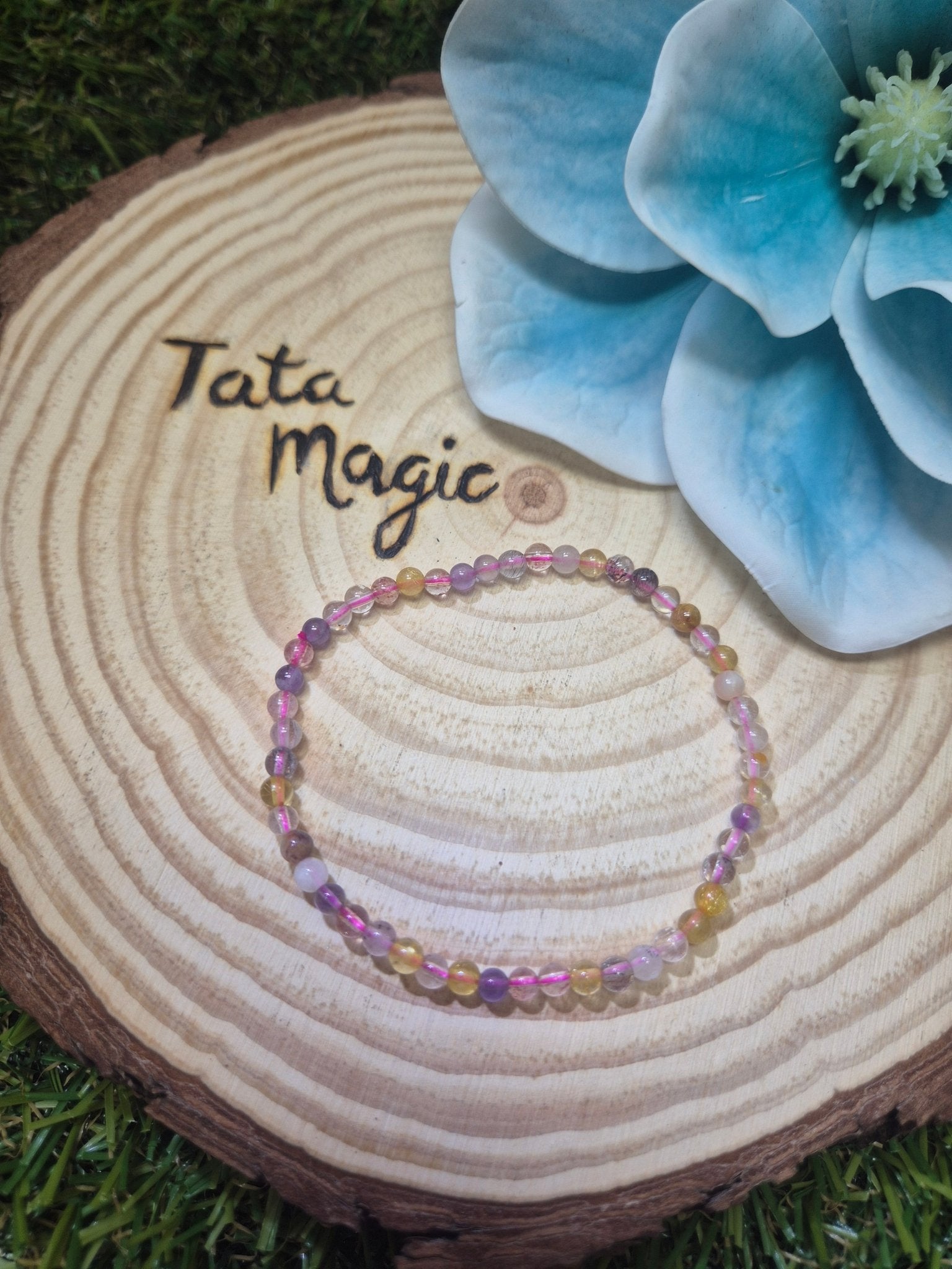 Pulsera Súper 7 (4Mm) - Piedra sanadora, armonía y poder espiritual JoyeriamineralespulserasTienda esotérica Málaga - La Tienda de Tata Magic: tienda Esotérica en Málaga