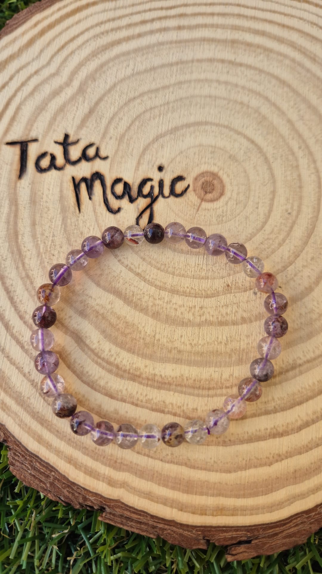 Pulsera Súper 7 de 6mm - Cristal Sagrado de Alta VIbración JoyeriamineralespulserasTienda esotérica Málaga - La Tienda de Tata Magic: tienda Esotérica en Málaga