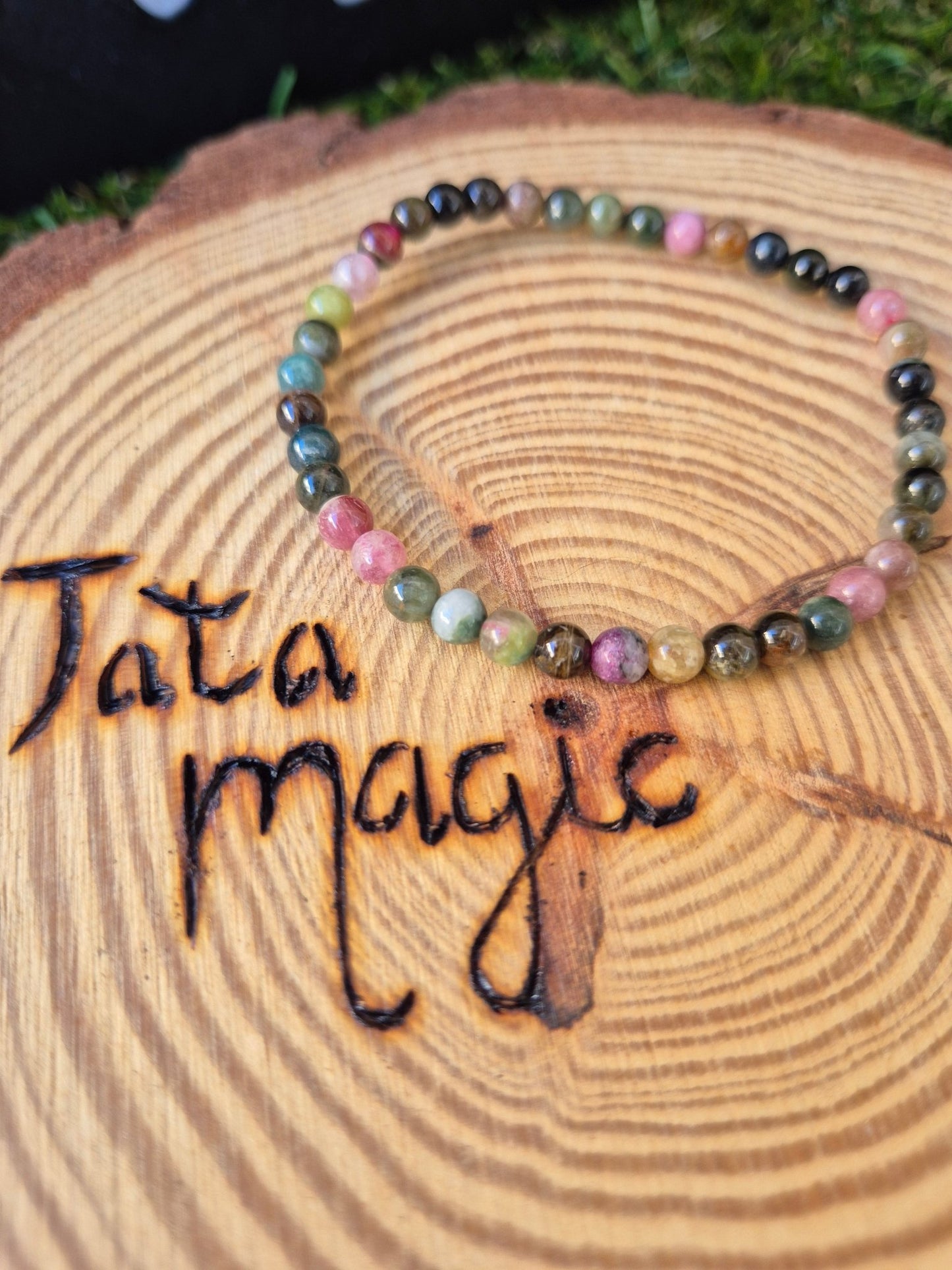 Pulsera Turmalina Sandia 4mm JoyeriamineralespulserasTienda esotérica Málaga - La Tienda de Tata Magic: tienda Esotérica en Málaga