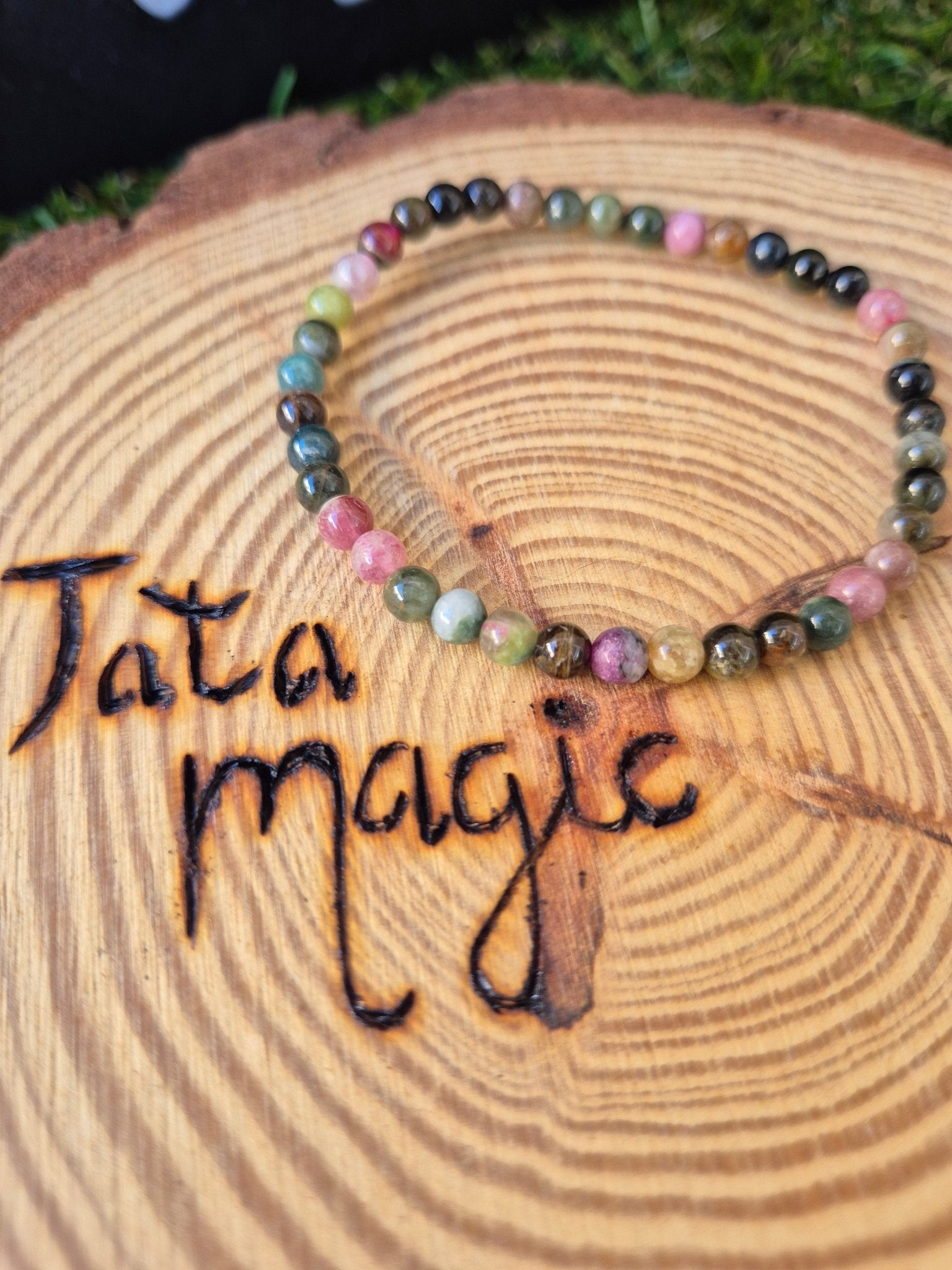 Pulsera Turmalina Sandia 4mm JoyeriamineralespulserasTienda esotérica Málaga - La Tienda de Tata Magic: tienda Esotérica en Málaga