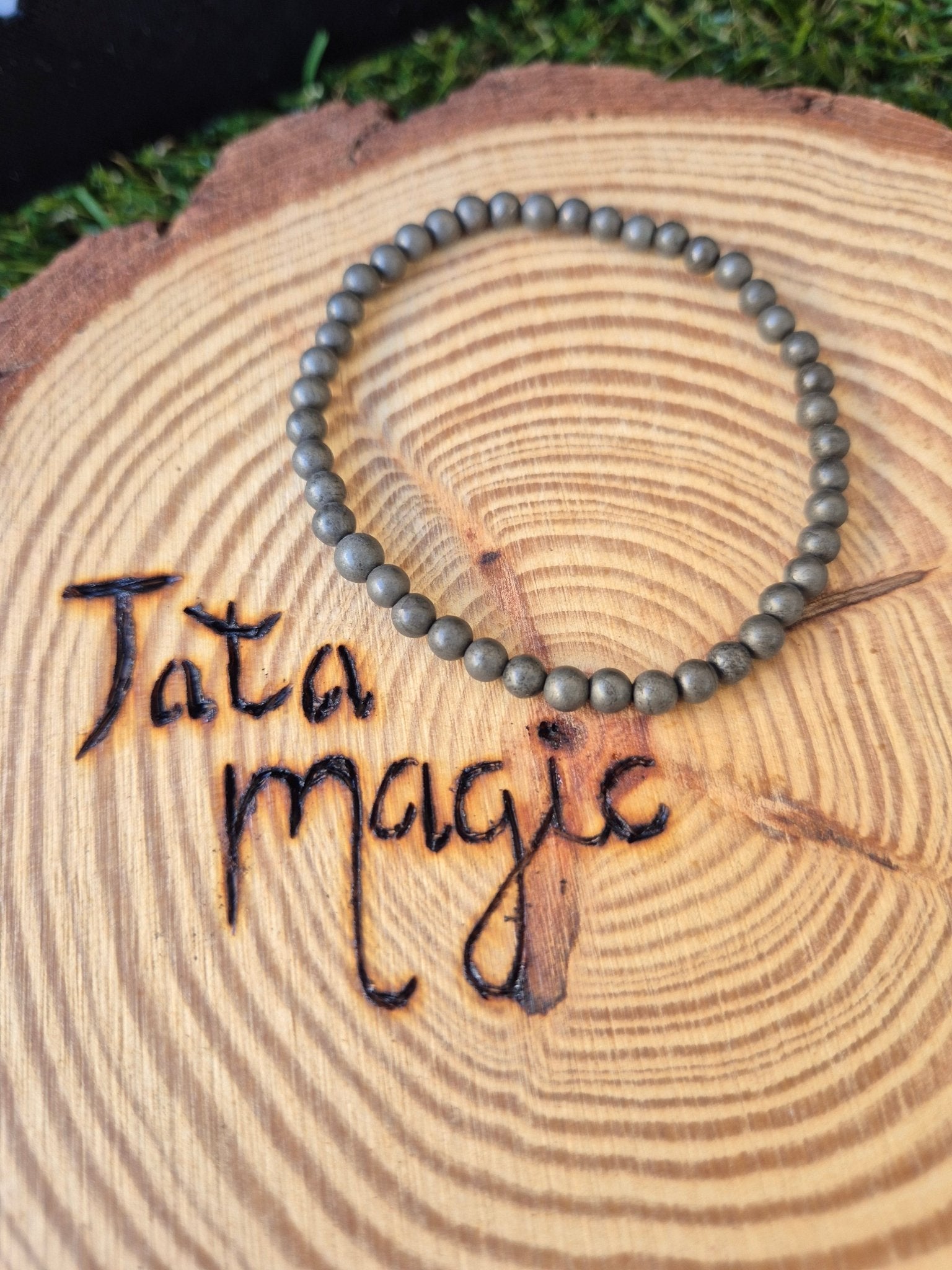 Pulsera de Pirita 4mm - Abundancia, Éxito y Protección JoyeriamineralespulserasTienda esotérica Málaga - La Tienda de Tata Magic: tienda Esotérica en Málaga