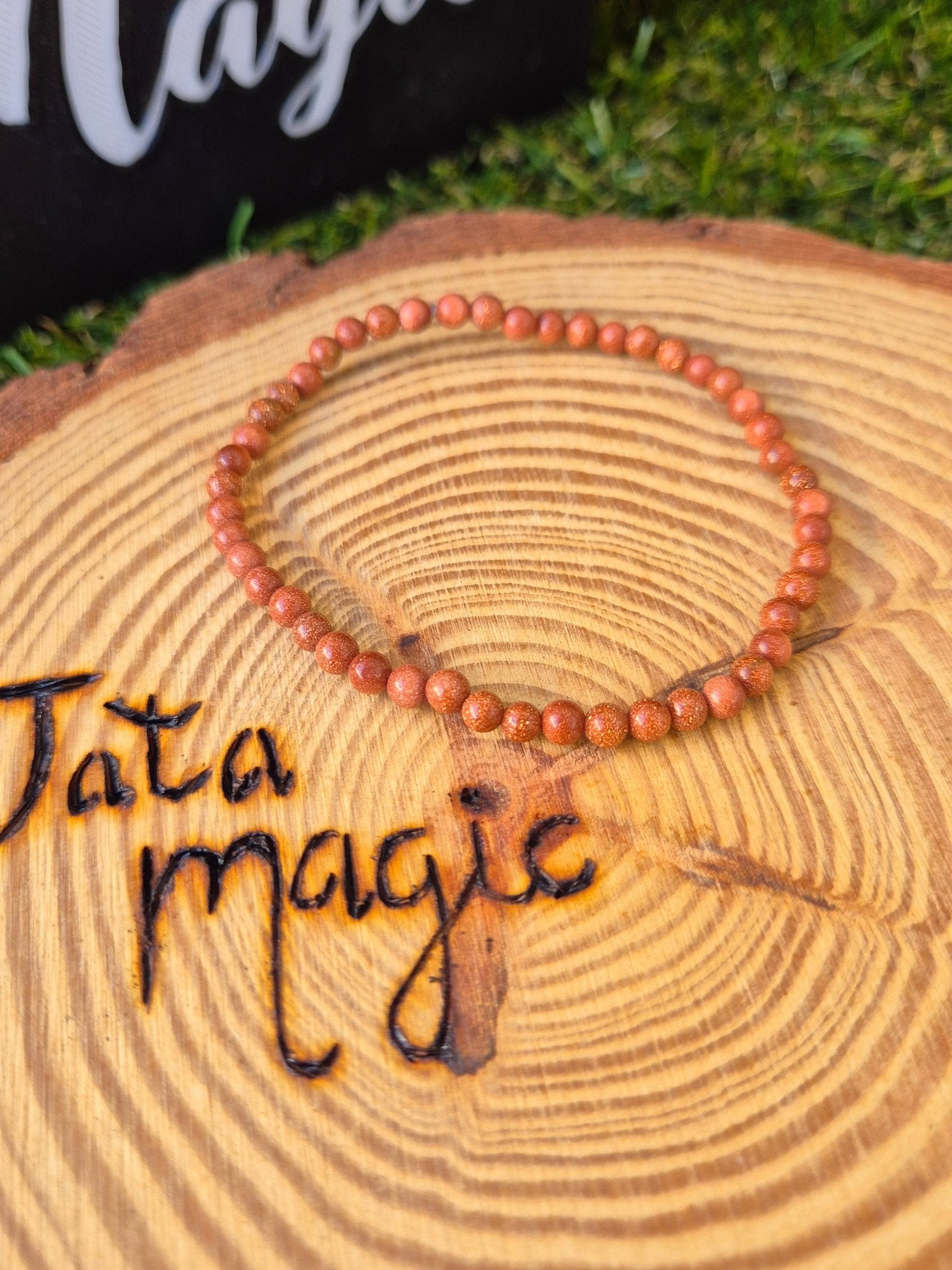Pulsera de Venturina Dorada 4mm - Protección, Energía y Confianza JoyeriamineralespulserasTienda esotérica Málaga - La Tienda de Tata Magic: tienda Esotérica en Málaga