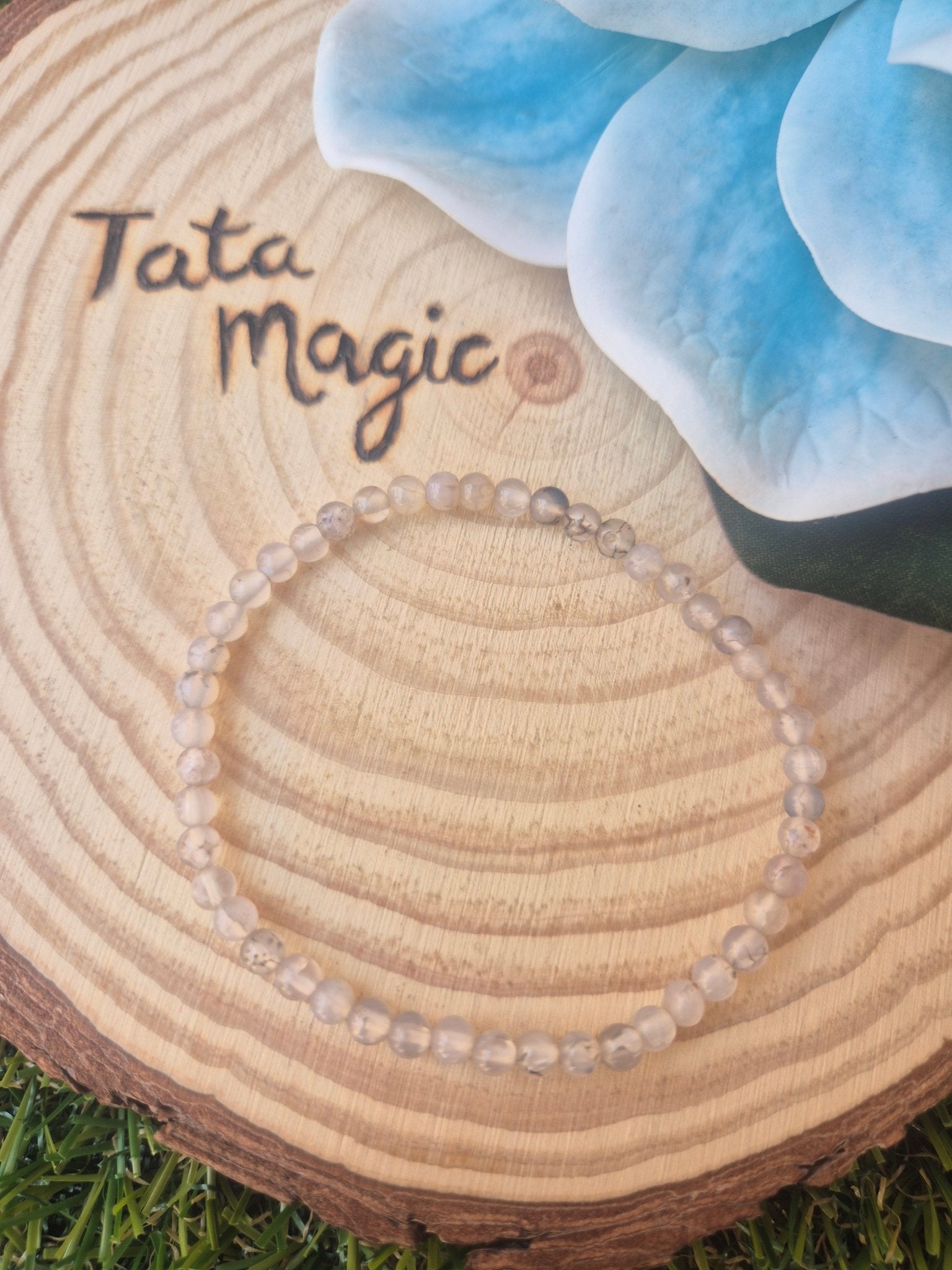 Pulsera Ágata araña 4mm JoyeriamineralespulserasTienda esotérica Málaga - La Tienda de Tata Magic: tienda Esotérica en Málaga