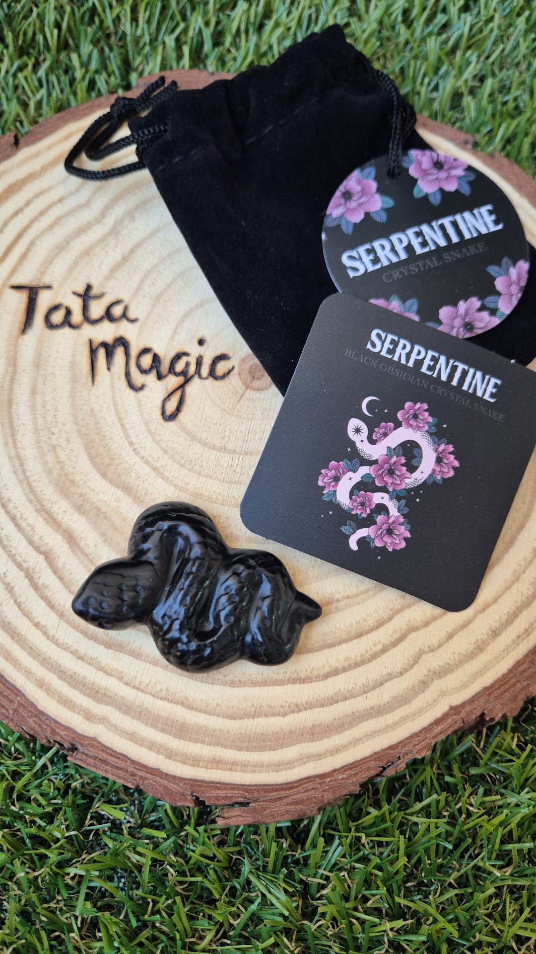 Serpiente Obsidiana - Amuleto de Protección y Transformación Tienda esotérica Málaga - La Tienda de Tata Magic: tienda Esotérica en Málaga