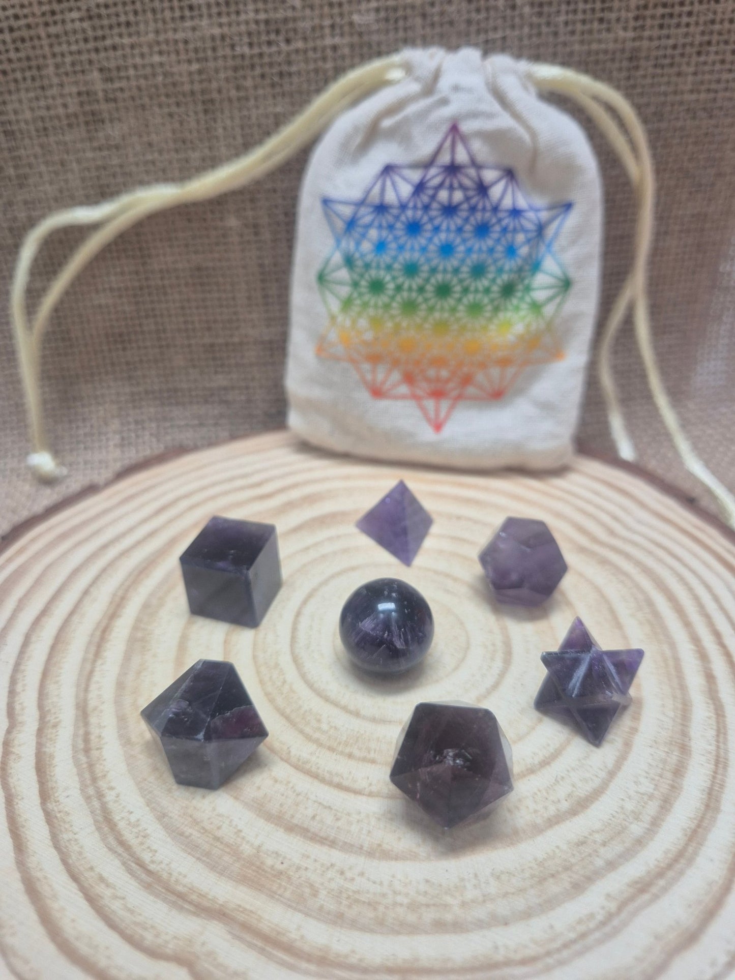 Set Geometria Sagrada Amatista - Sabiduría, protección y elevación espiritual Tienda esotérica Málaga - La Tienda de Tata Magic: tienda Esotérica en Málaga