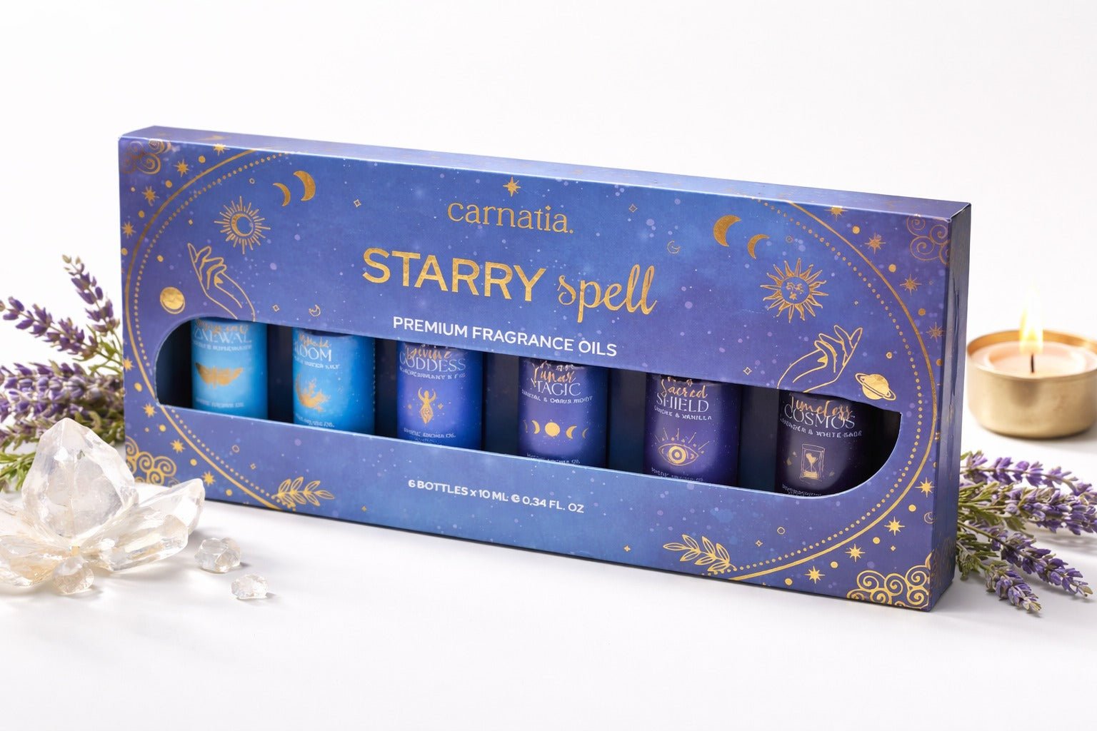 Set de Aceites Aromáticos Premium Carnatia Starry Spell | Aromaterapia Mágica 6 x 10ml Aceites AromáticosTienda esotérica Málaga - La Tienda de Tata Magic: tienda Esotérica en Málaga