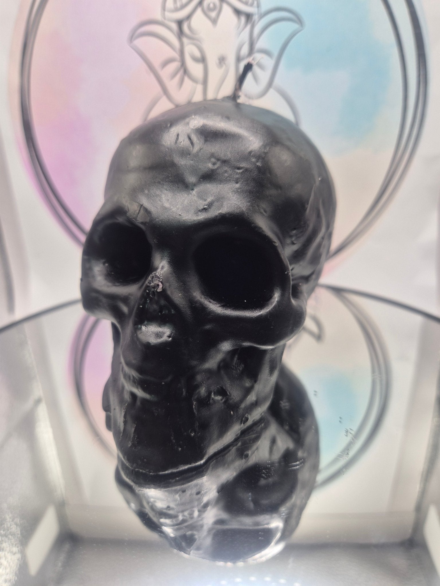 Vela Calavera Negra ( Tumba Trabajos y Ataques Psíquicos ) 10x8 Cm VelasTienda esotérica Málaga - La Tienda de Tata Magic: tienda Esotérica en Málaga