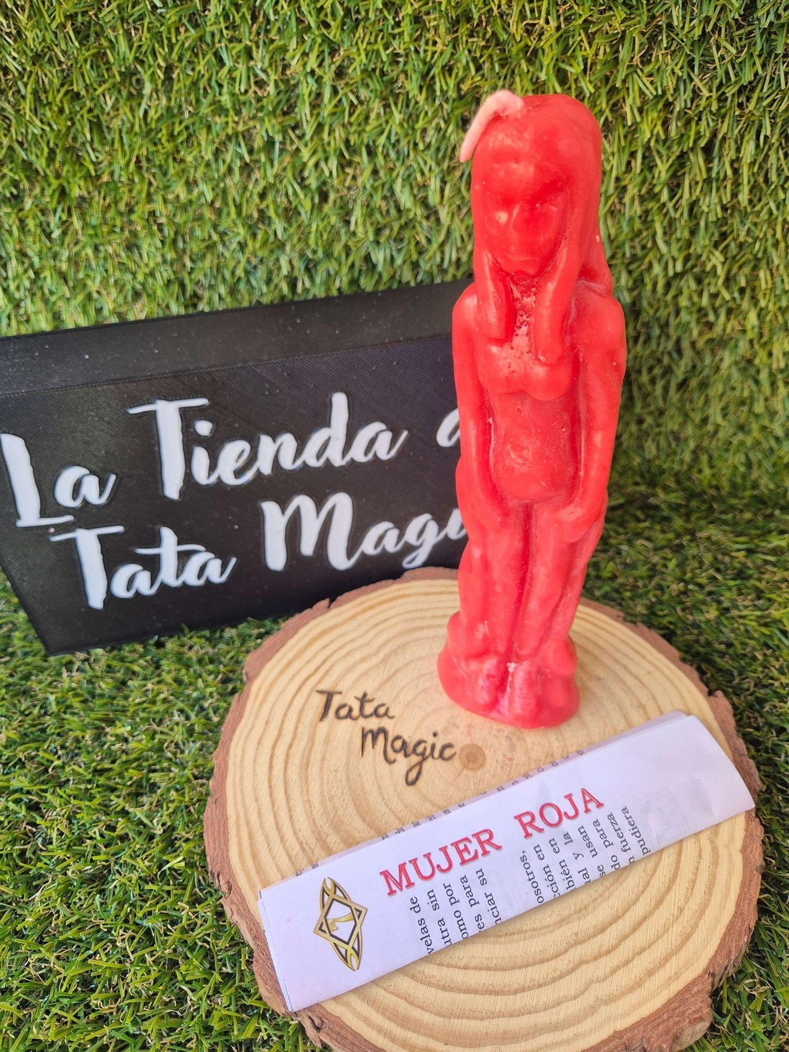 Vela Mujer Rojo de 7 Llaves - Atracción, Pasión y Empoderamiento Femenino VelasTienda esotérica Málaga - La Tienda de Tata Magic: tienda Esotérica en Málaga