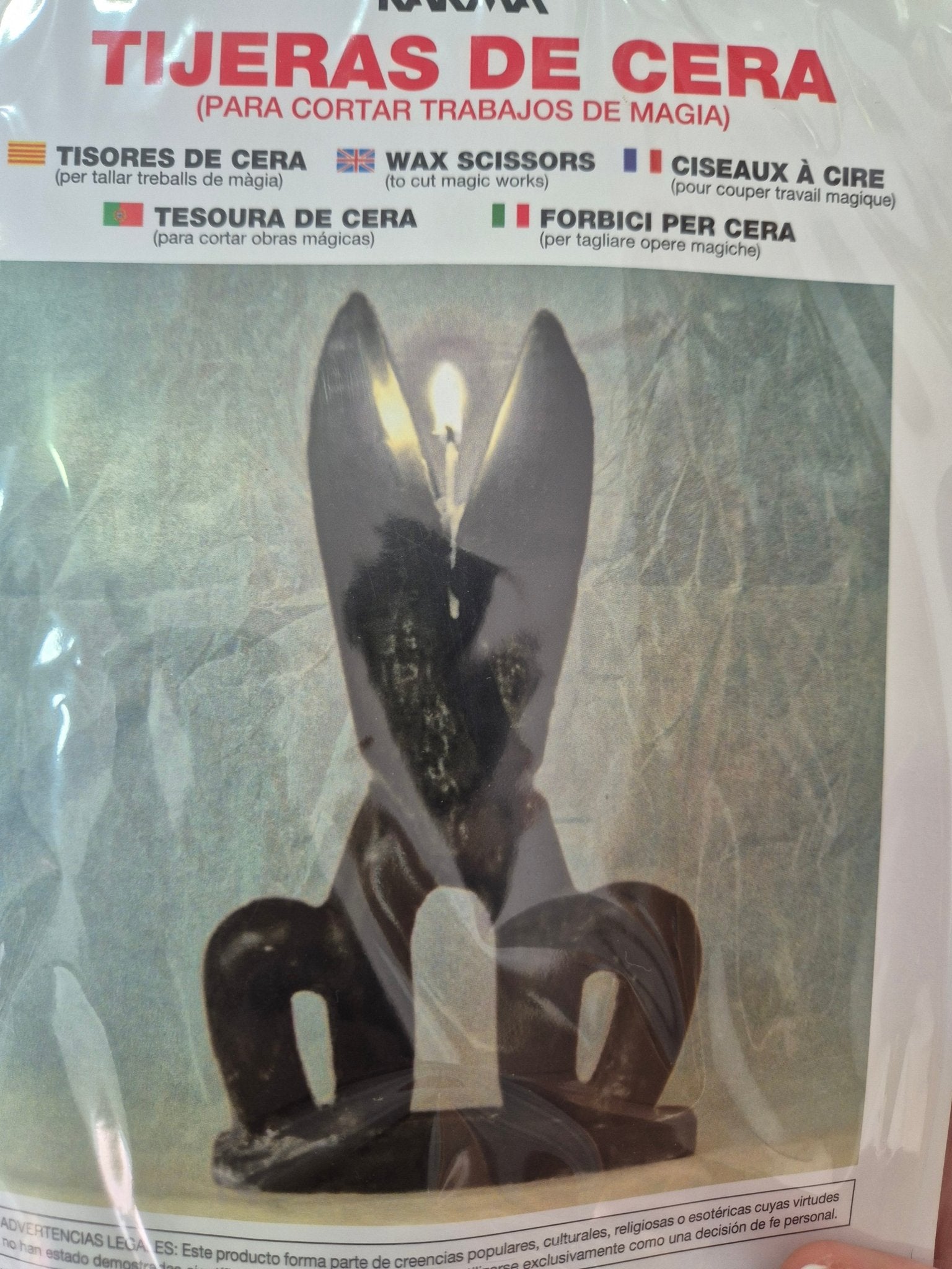 Vela Tijera Negra (12x21 Cm) VelasTienda esotérica Málaga - La Tienda de Tata Magic: tienda Esotérica en Málaga