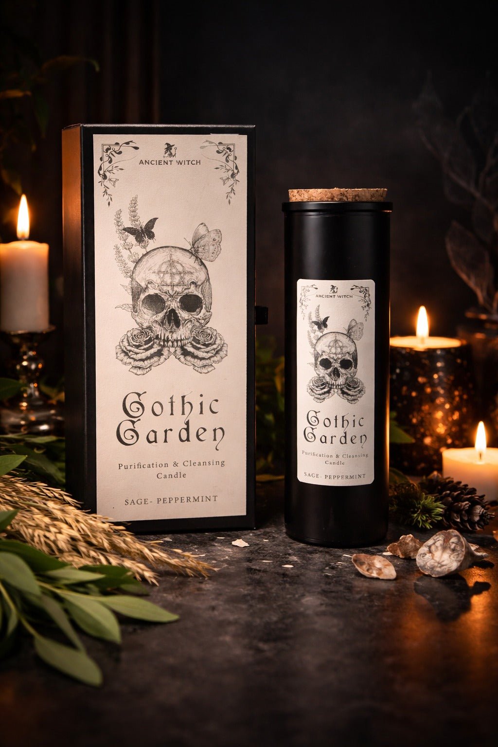 Vela Ritualizada Jardín Gótico con Salvia y Menta Velas RitualesTienda esotérica Málaga - La Tienda de Tata Magic: tienda Esotérica en Málaga