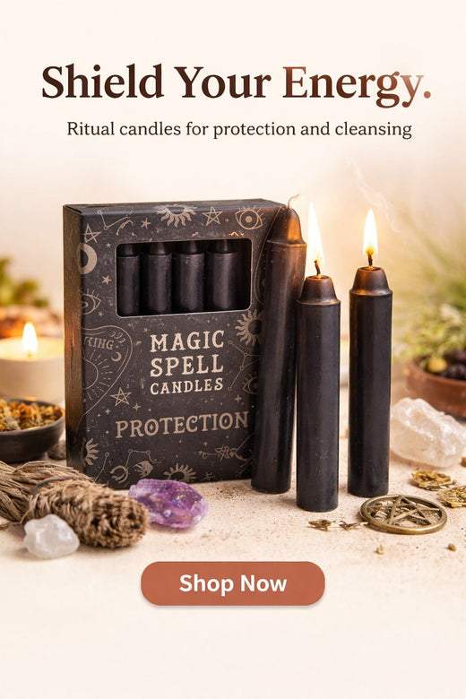 Velas Mágicas de Protección – Spell Candles Negras (Pack de 12) VelasTienda esotérica Málaga - La Tienda de Tata Magic: tienda Esotérica en Málaga