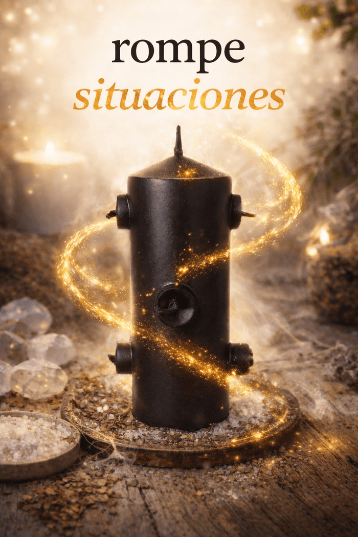 Velón 7 Mechas Negro – Rompe Situaciones, Limpieza y Liberación Energética