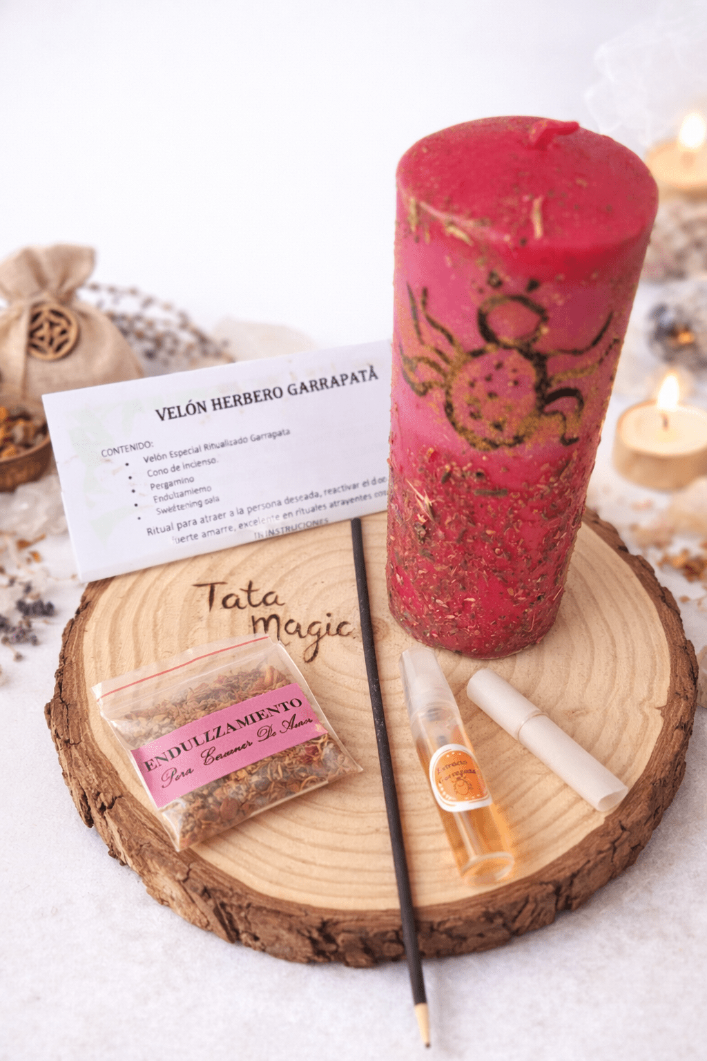Velón Garrapata - Ritual Atrayente del Amor, Pasión, Unión de Pareja y Amarre VelasTienda esotérica Málaga - La Tienda de Tata Magic: tienda Esotérica en Málaga