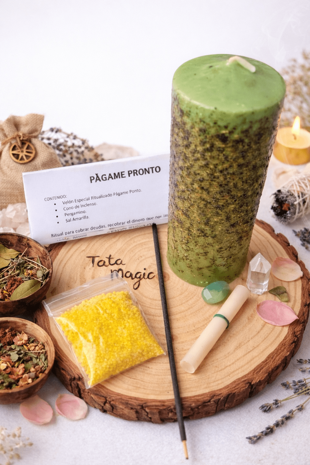 Velón Págame Pronto – Ritual para Cobrar Deudas y Recuperar tu Dinero VelasTienda esotérica Málaga - La Tienda de Tata Magic: tienda Esotérica en Málaga